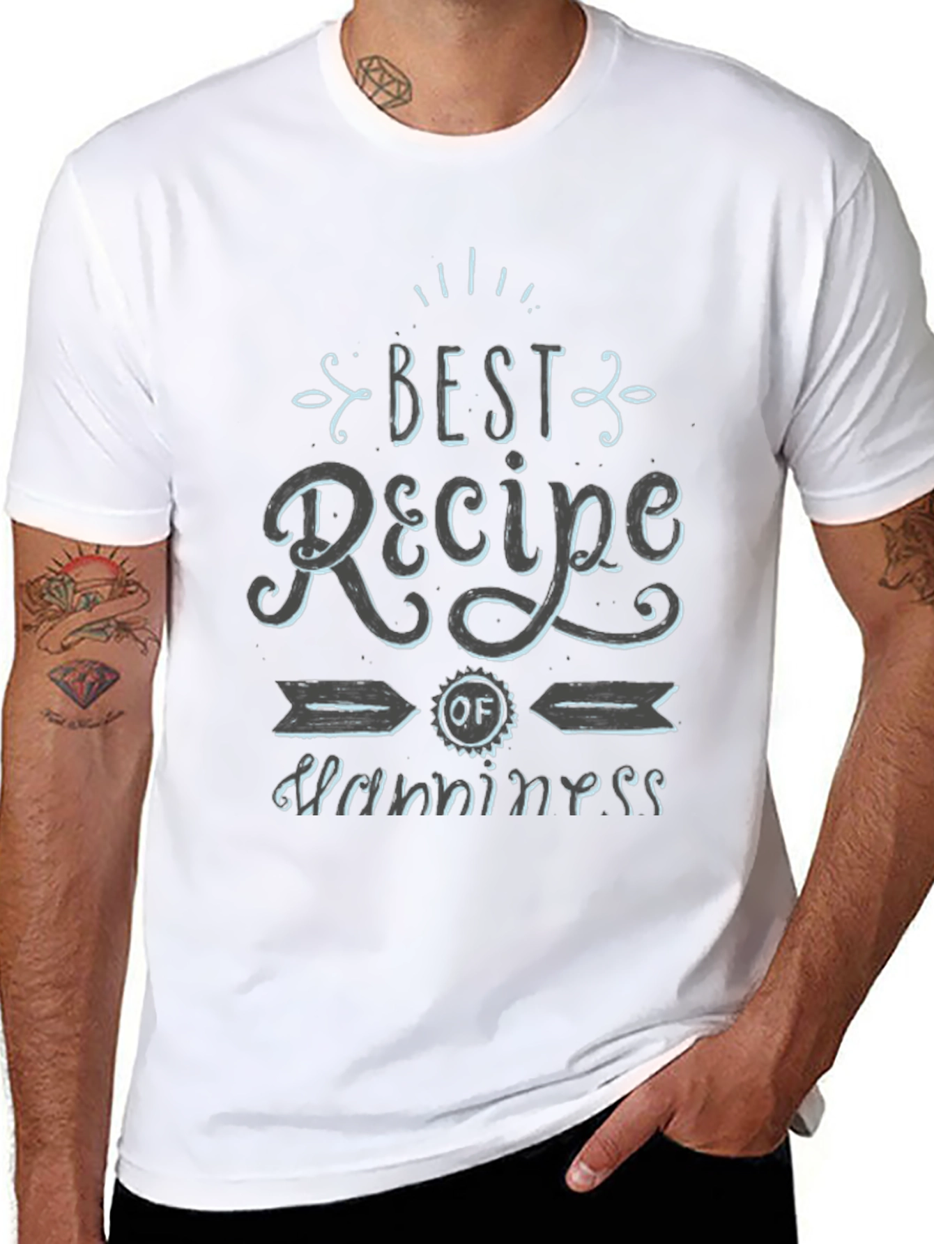 Best Recipe for Happiness Graphic Tee - Black