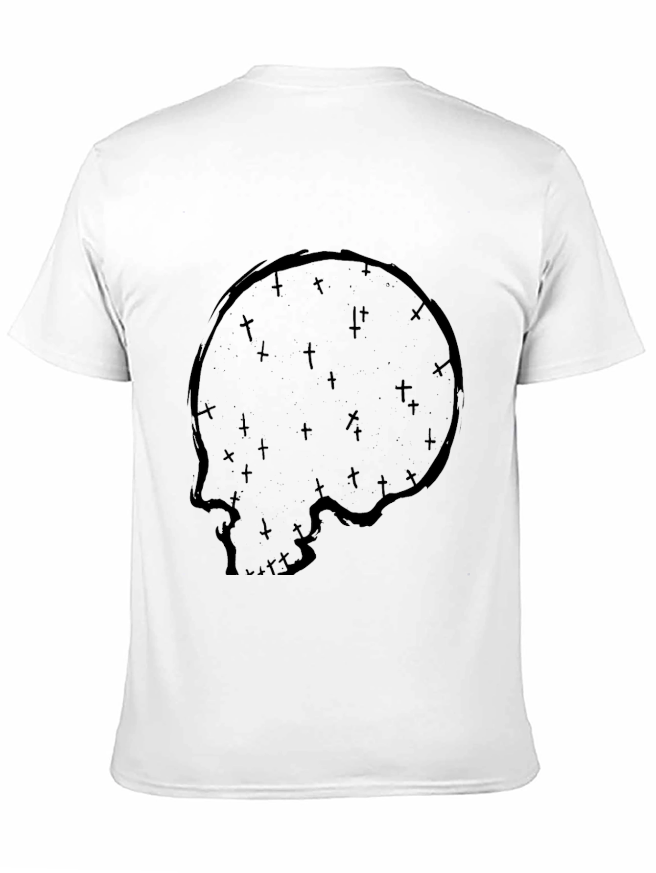 Skull & Crosses Graphic Print Black T-Shirt