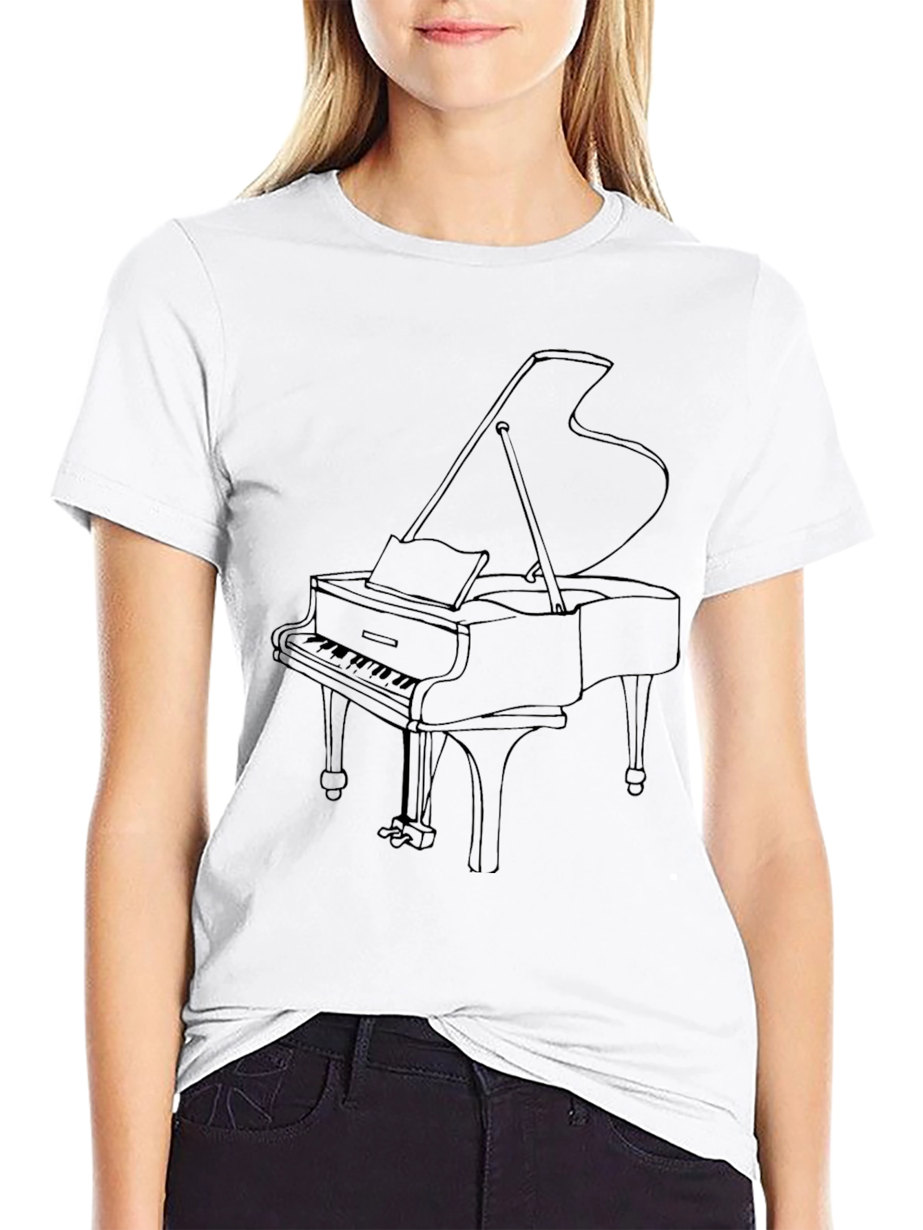 Piano T-Shirt - Black Graphic Tee