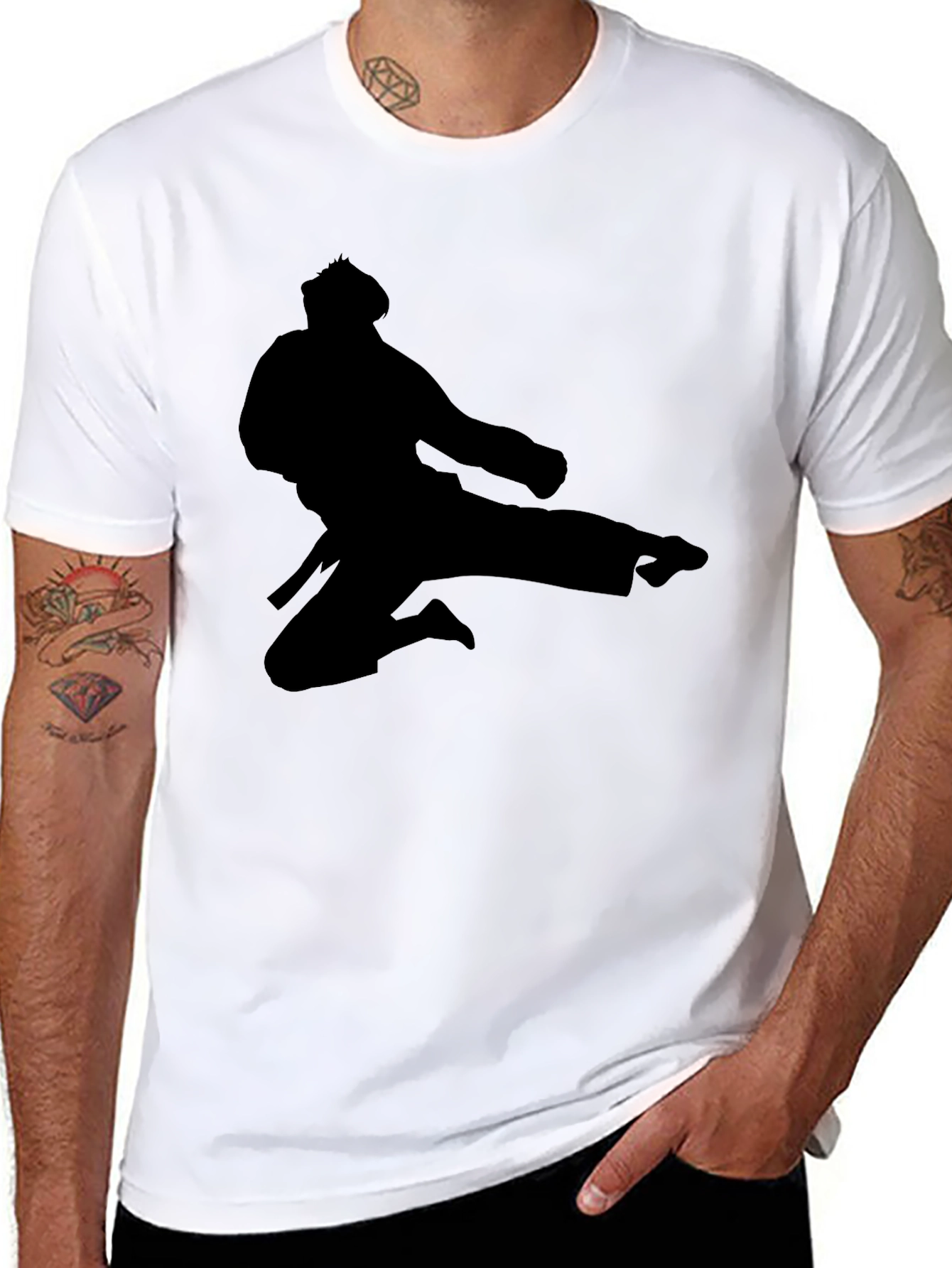 Martial Arts Silhouette Graphic T-Shirt