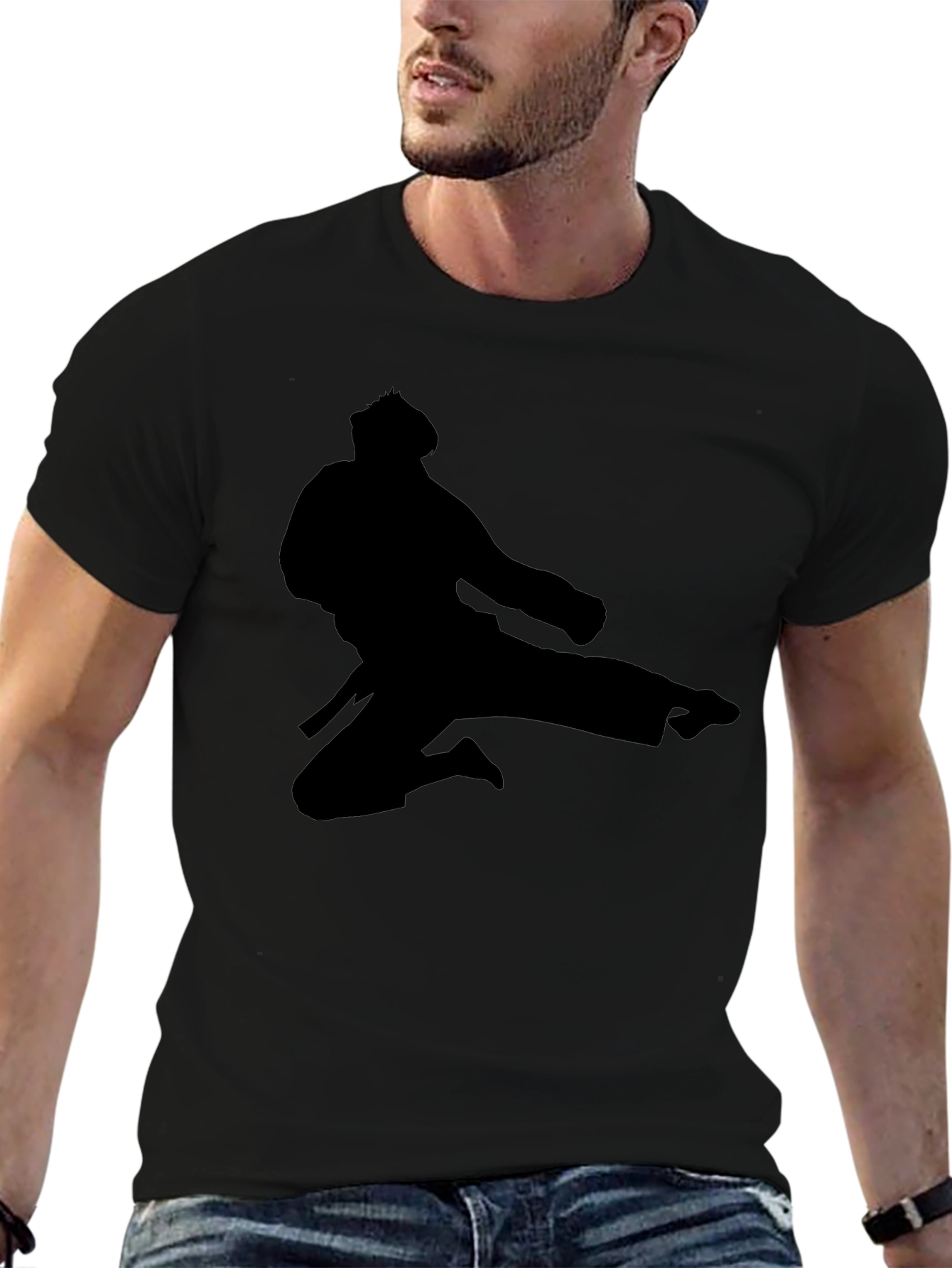 Martial Arts Silhouette Graphic T-Shirt