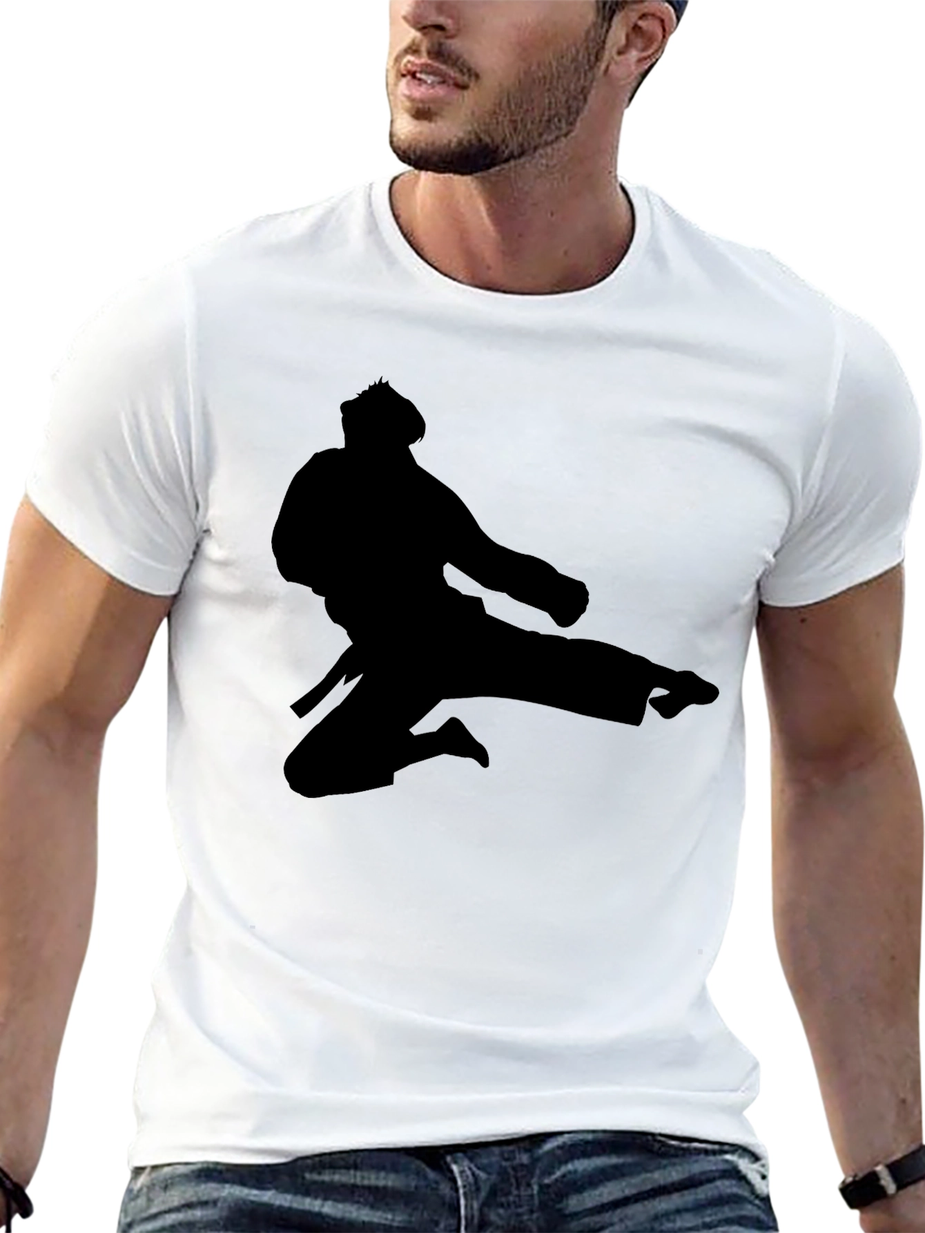 Martial Arts Silhouette Graphic T-Shirt