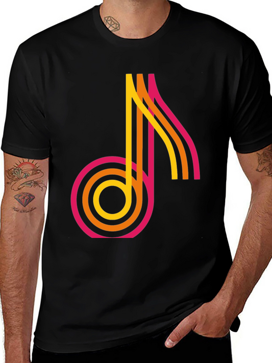 Retro Music Note Graphic Tee - Classic Style