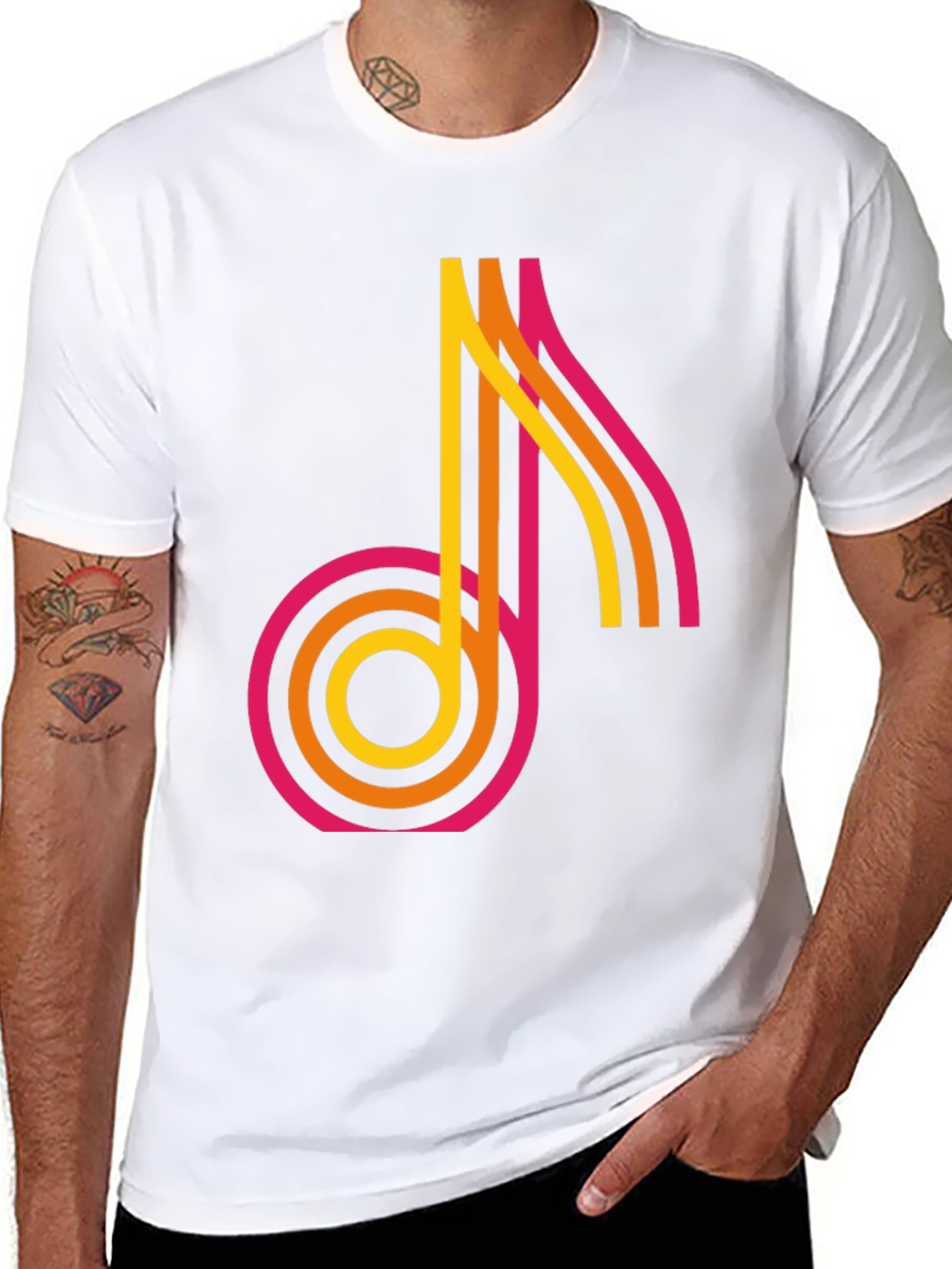 Retro Music Note Graphic Tee - Classic Style
