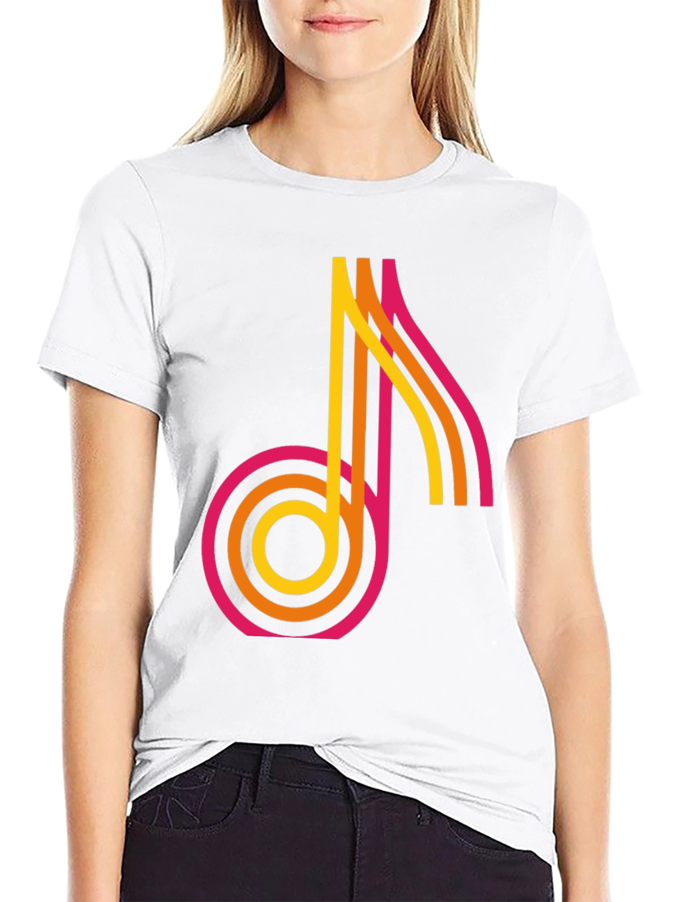 Retro Music Note Graphic Tee - Classic Style