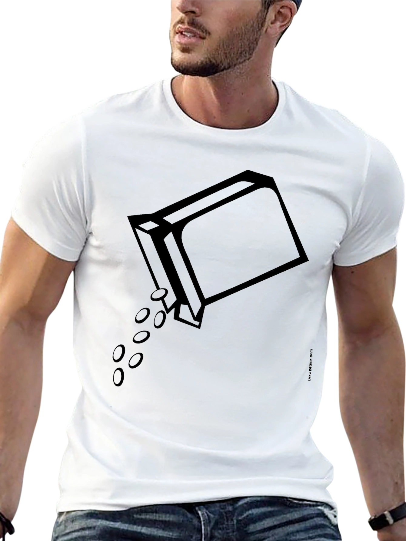 Black T-Shirt with Graphic Box Design