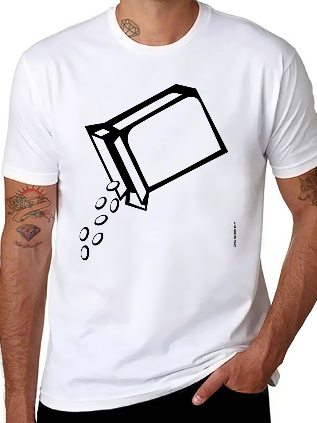 Black T-Shirt with Graphic Box Design