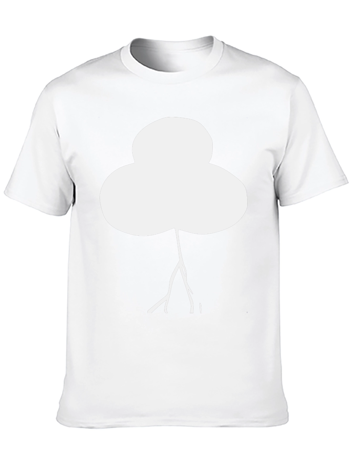 Abstract White Tree Graphic Black T-Shirt