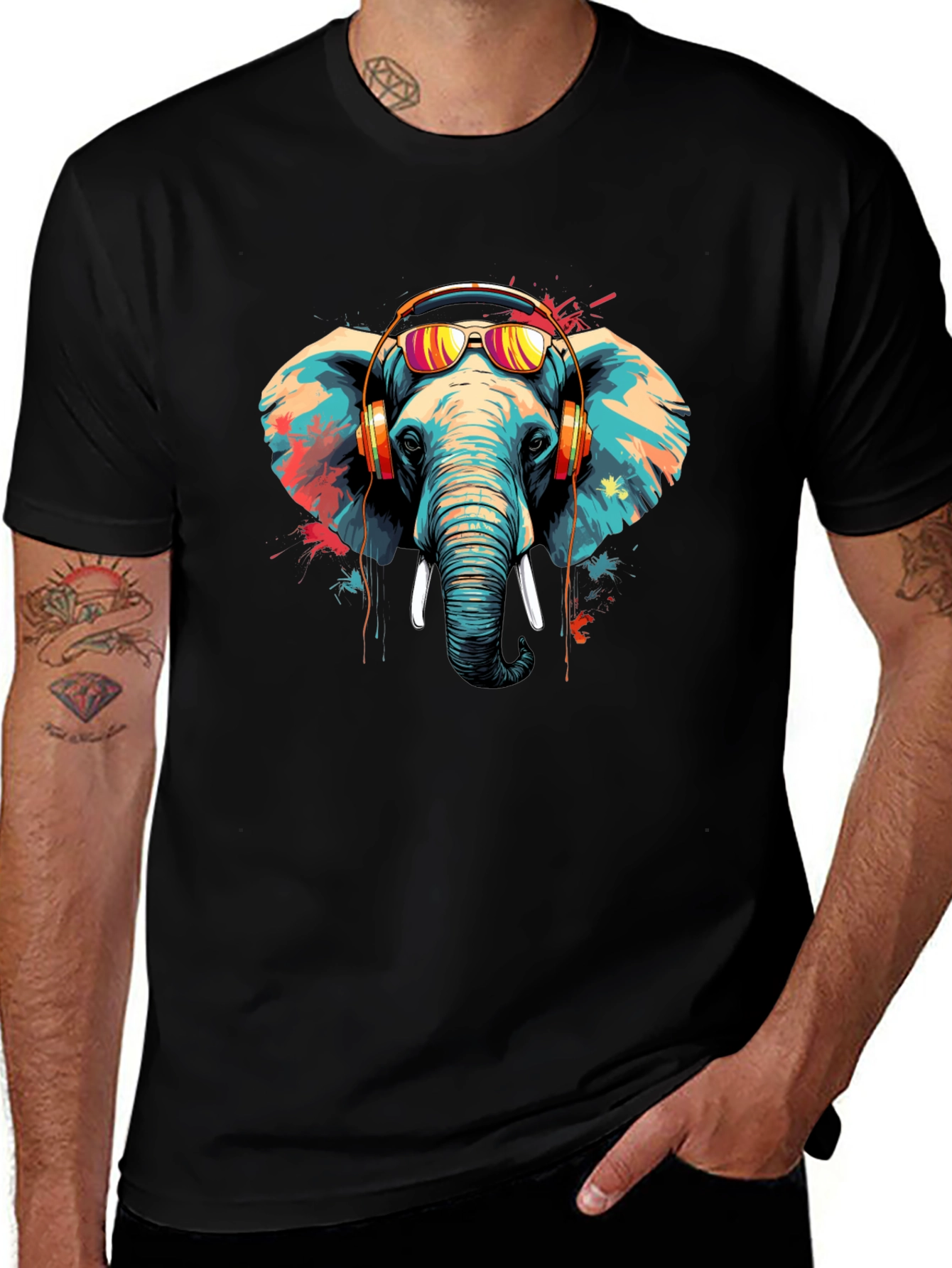 Cool Elephant Graphic Tee - Music Lover Edition