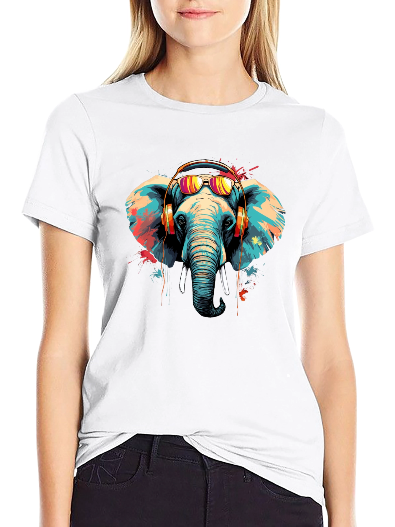 Cool Elephant Graphic Tee - Music Lover Edition