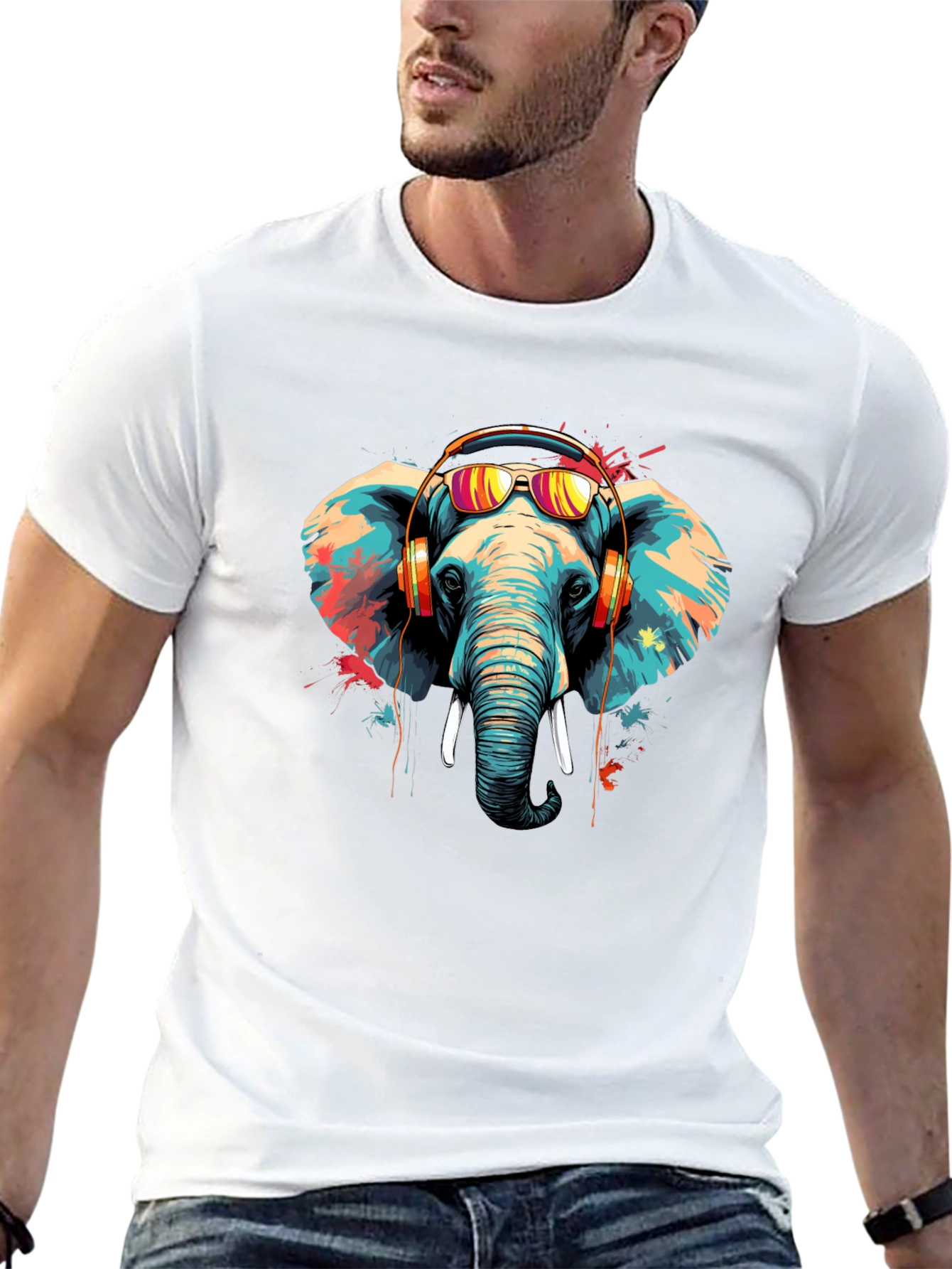 Cool Elephant Graphic Tee - Music Lover Edition
