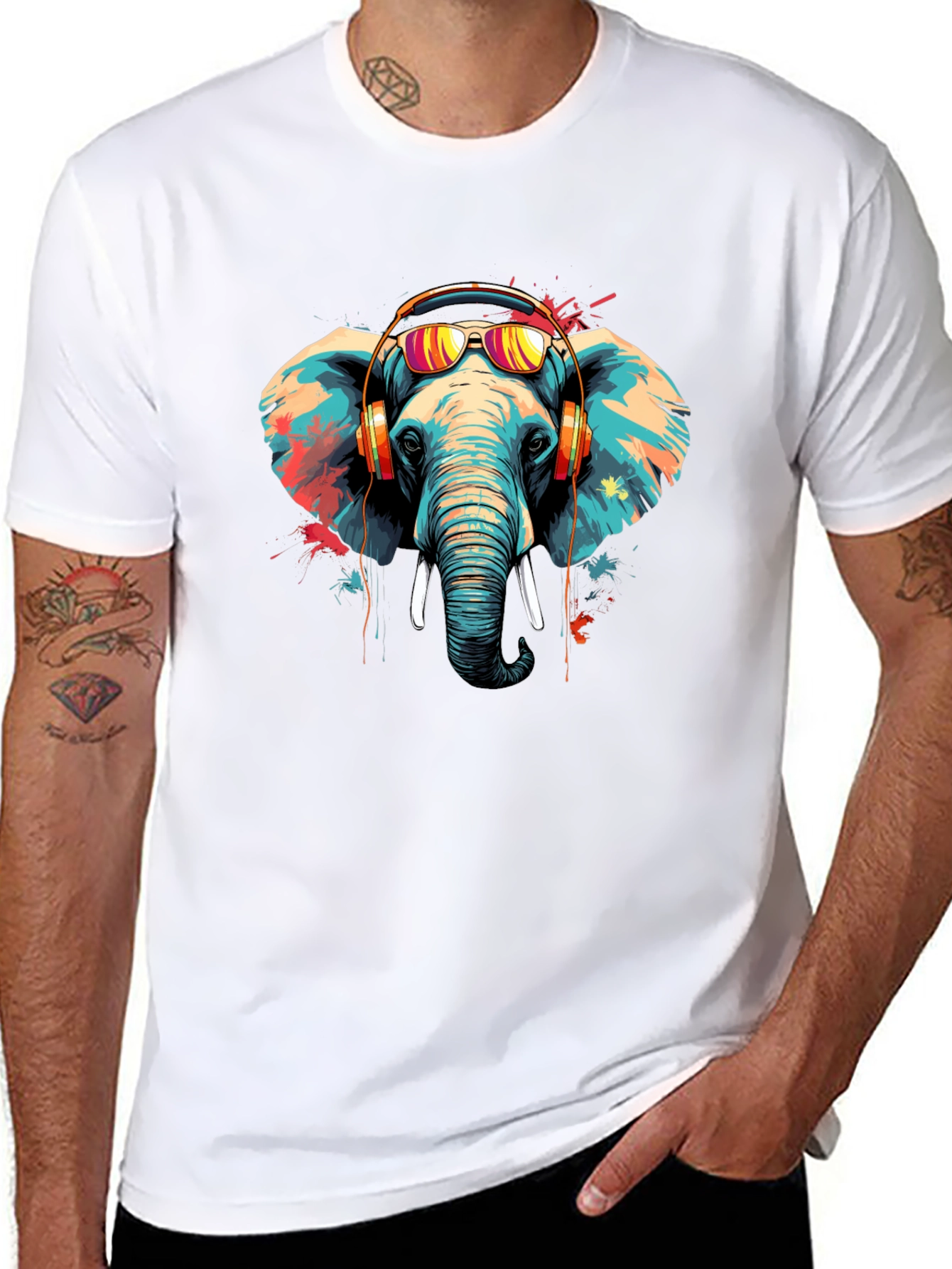 Cool Elephant Graphic Tee - Music Lover Edition
