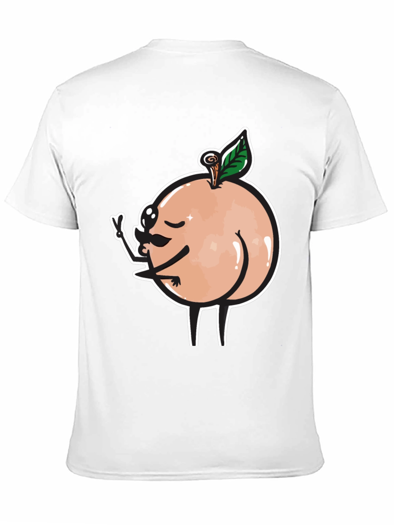 Funny Peach Butt Graphic Black T-Shirt