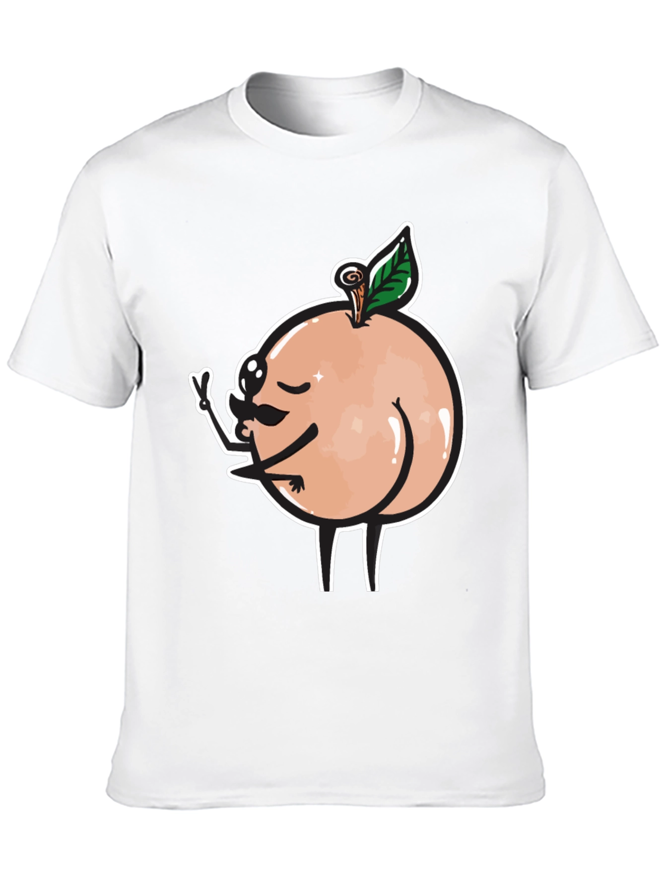 Funny Peach Butt Graphic Black T-Shirt