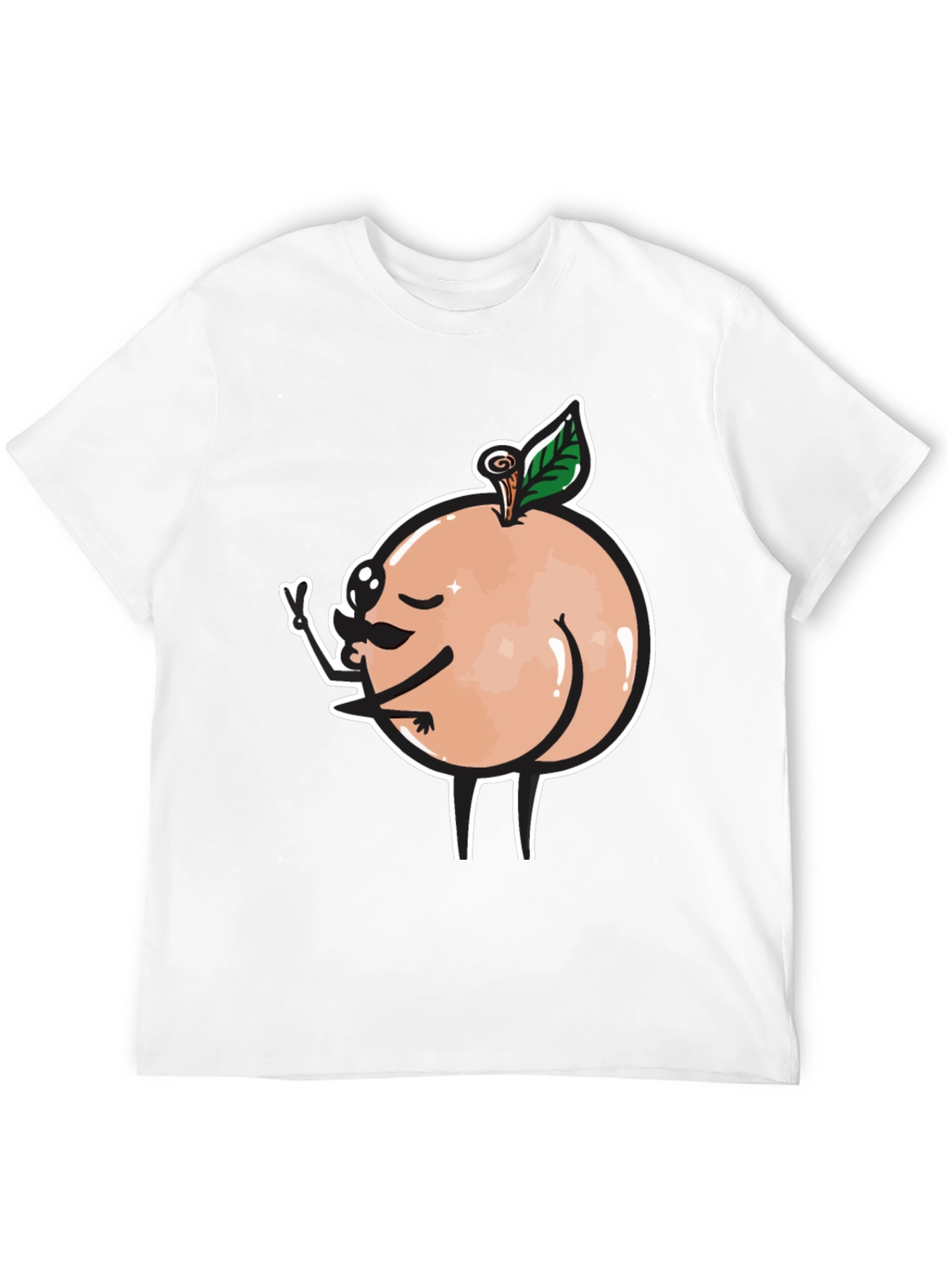 Funny Peach Butt Graphic Black T-Shirt