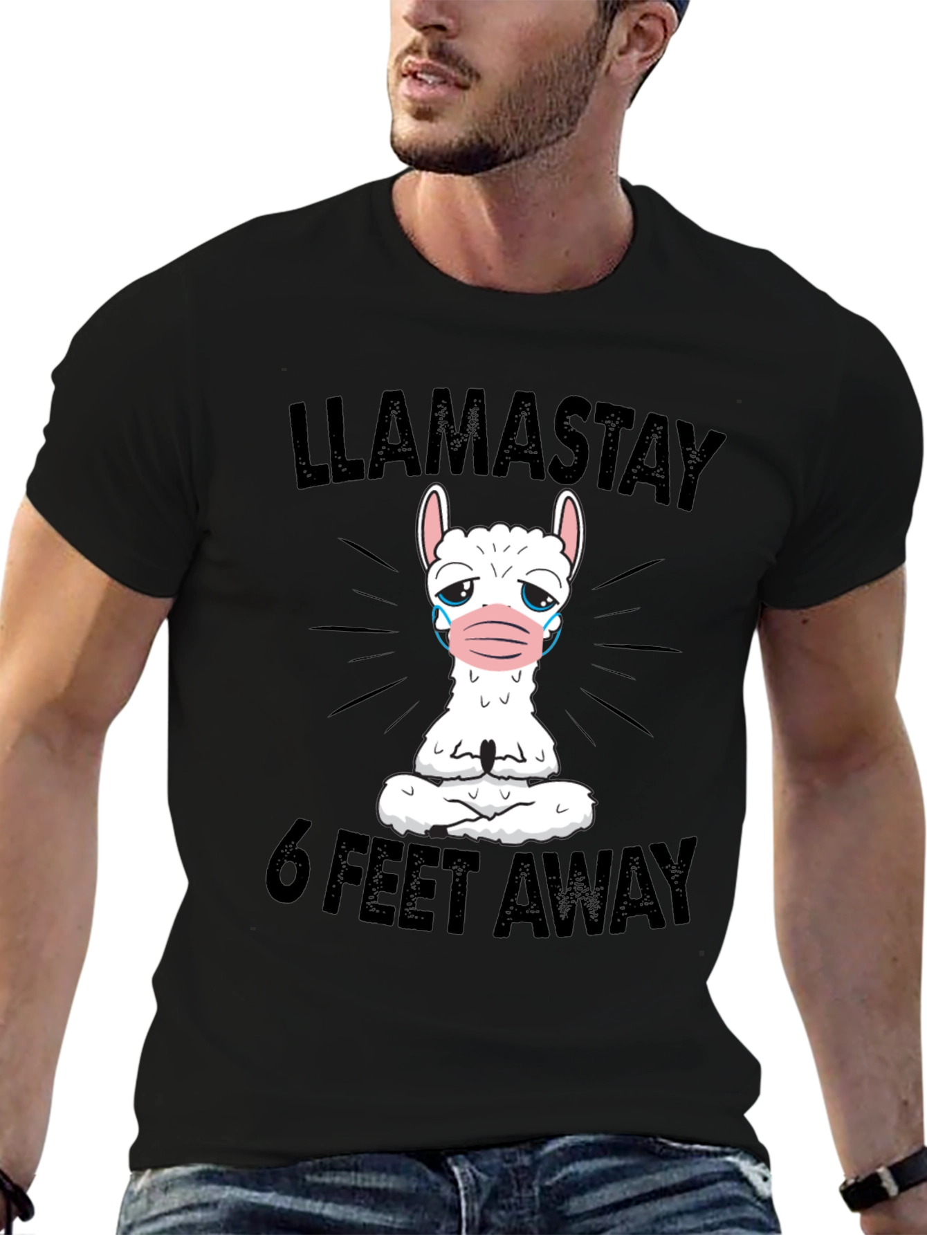 Llama Stay 6 Feet Away Graphic Tee