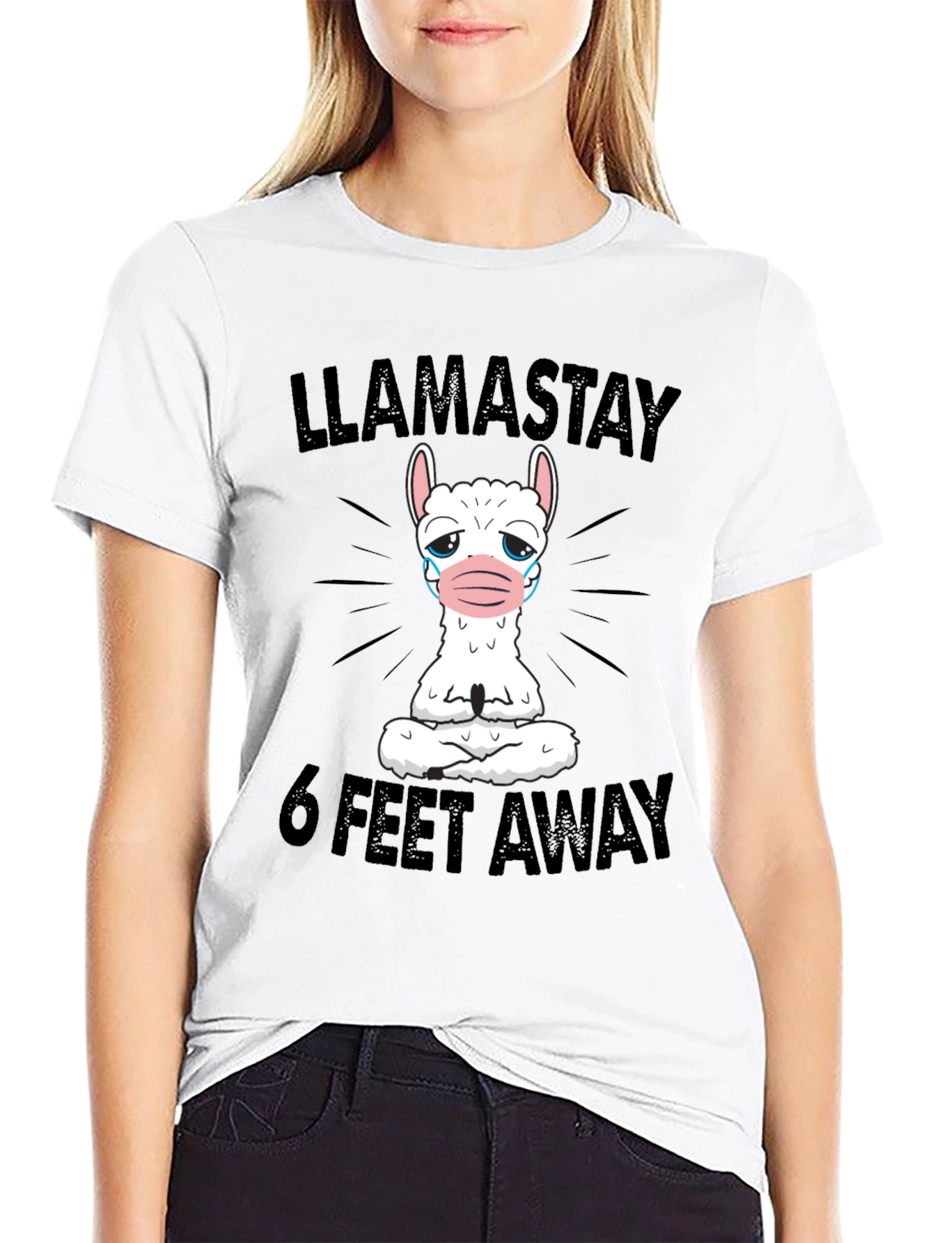 Llama Stay 6 Feet Away Graphic Tee