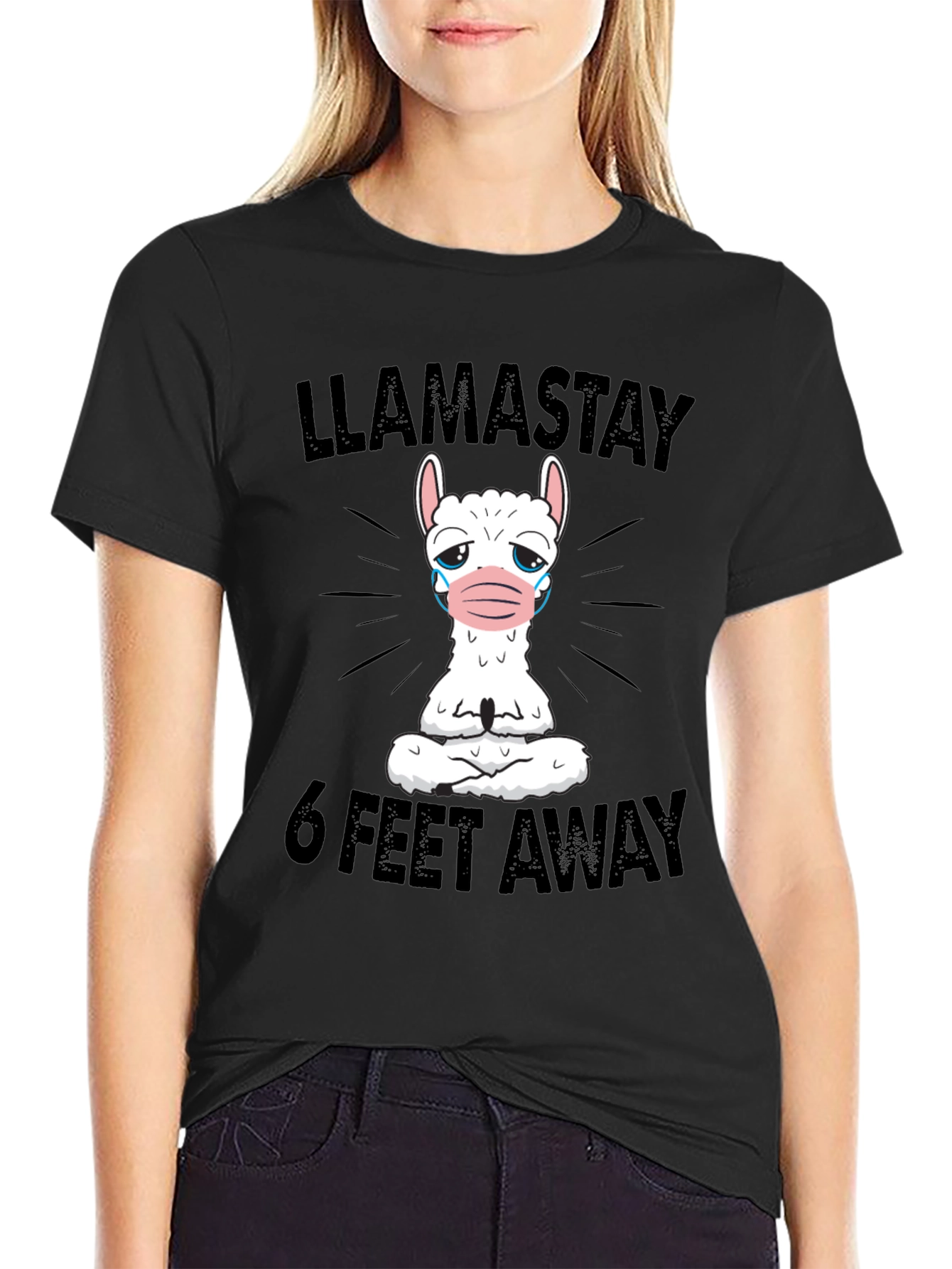 Llama Stay 6 Feet Away Graphic Tee