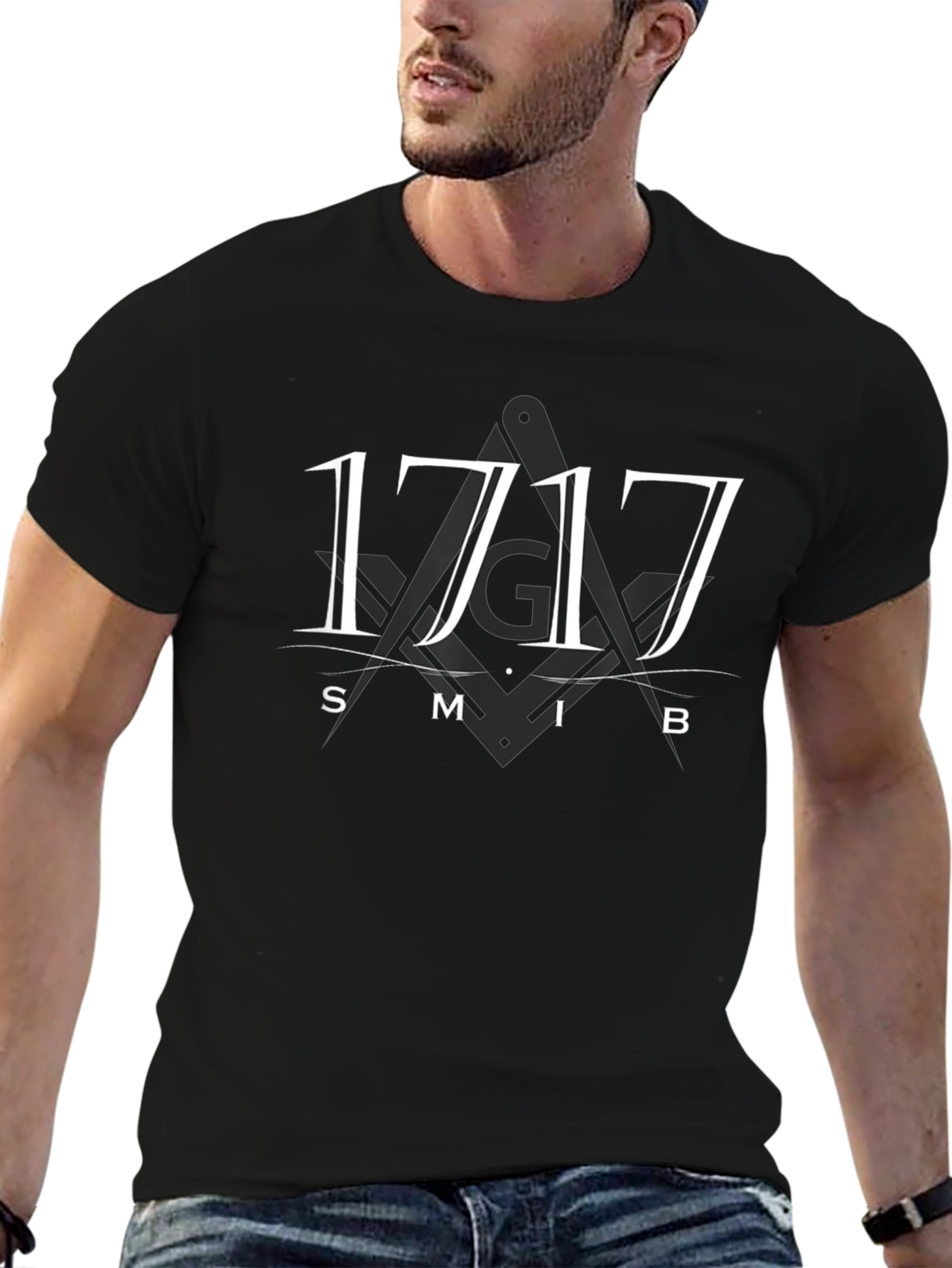 1717 Masonic Symbol T-Shirt - Black