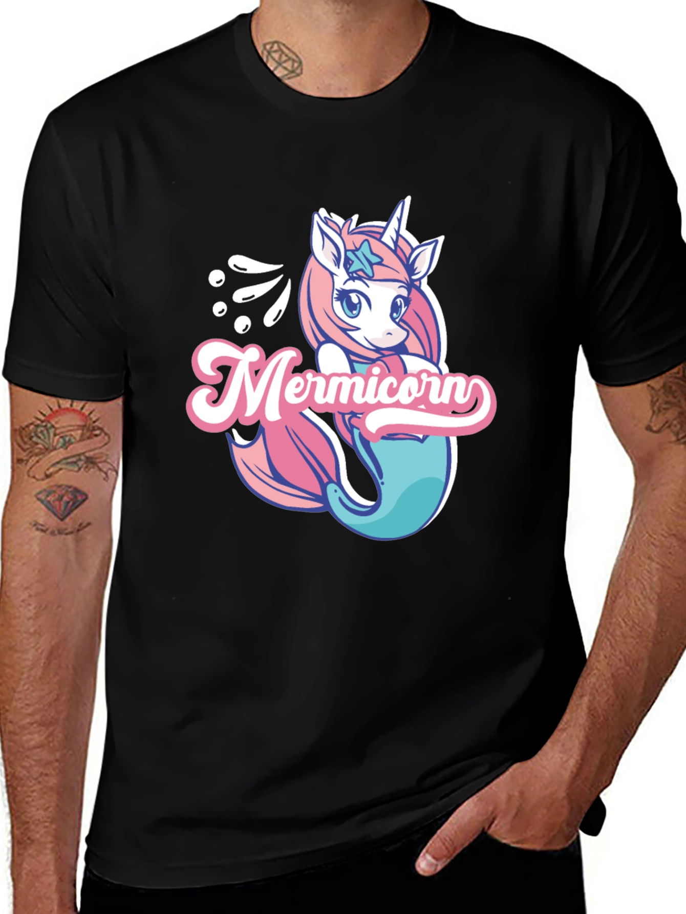 Mermicorn Black T-Shirt
