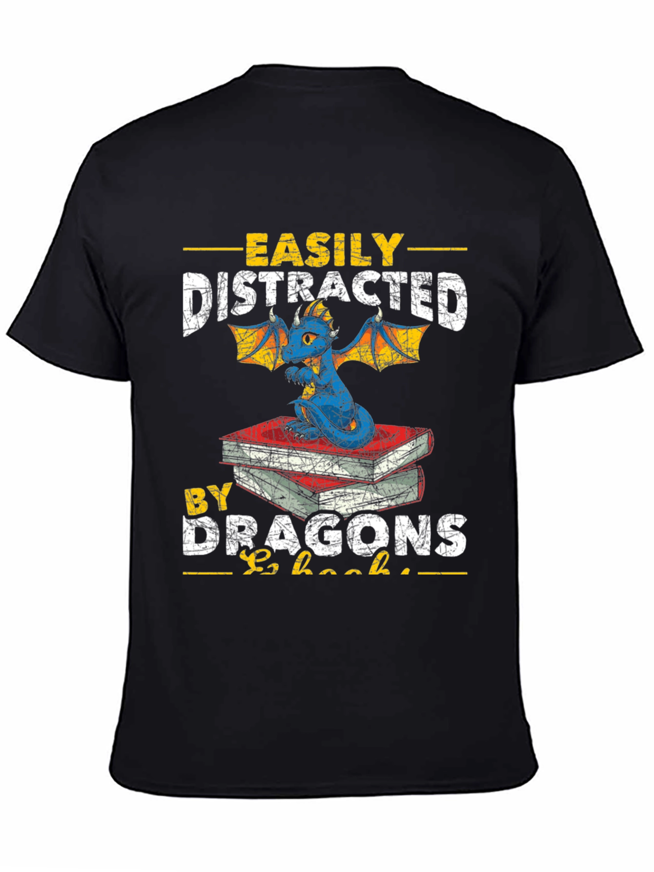 Easily Distracted by Dragons & Books T-Shirt