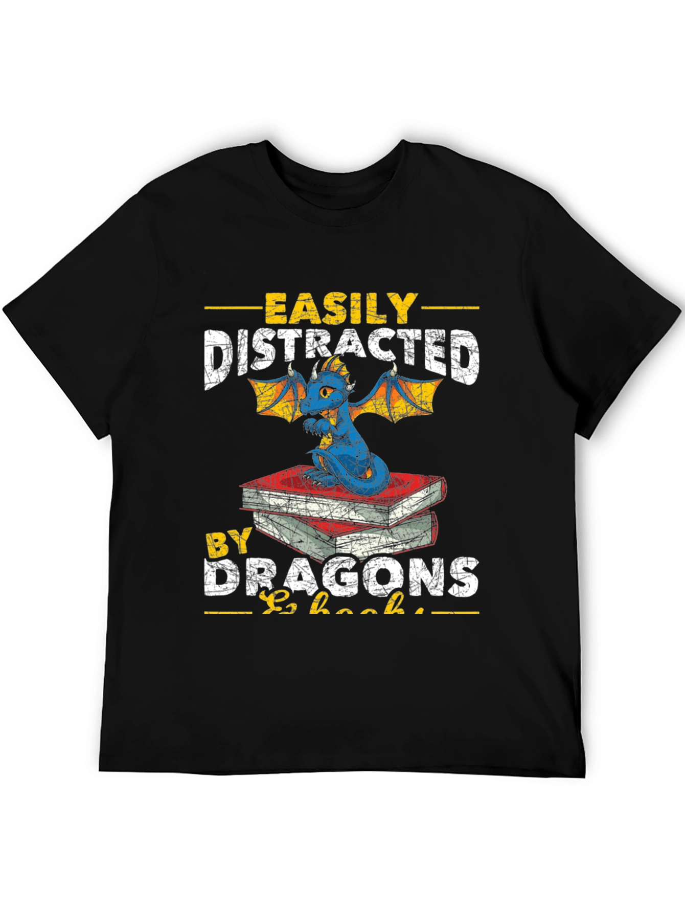 Easily Distracted by Dragons & Books T-Shirt
