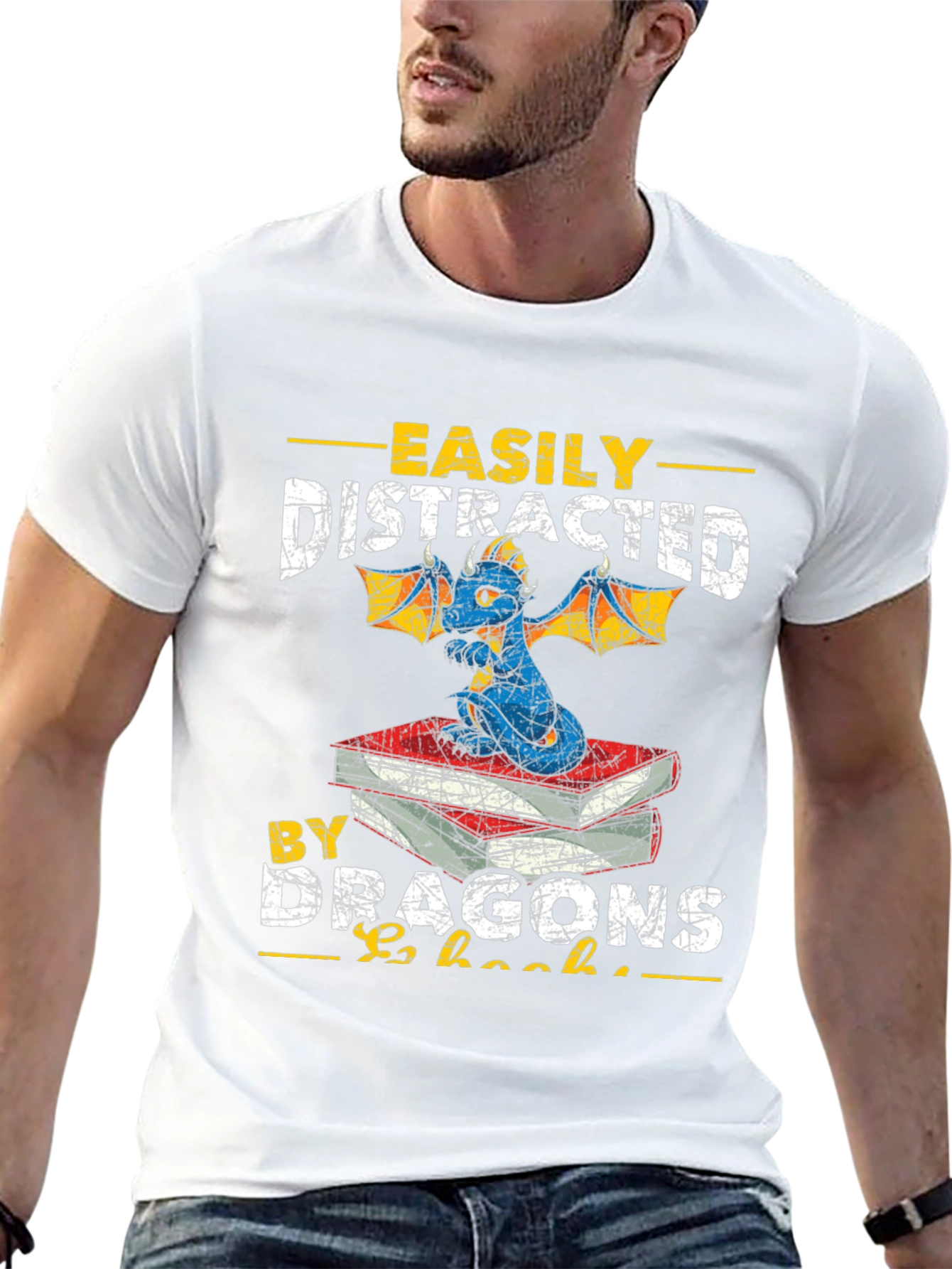 Easily Distracted by Dragons & Books T-Shirt