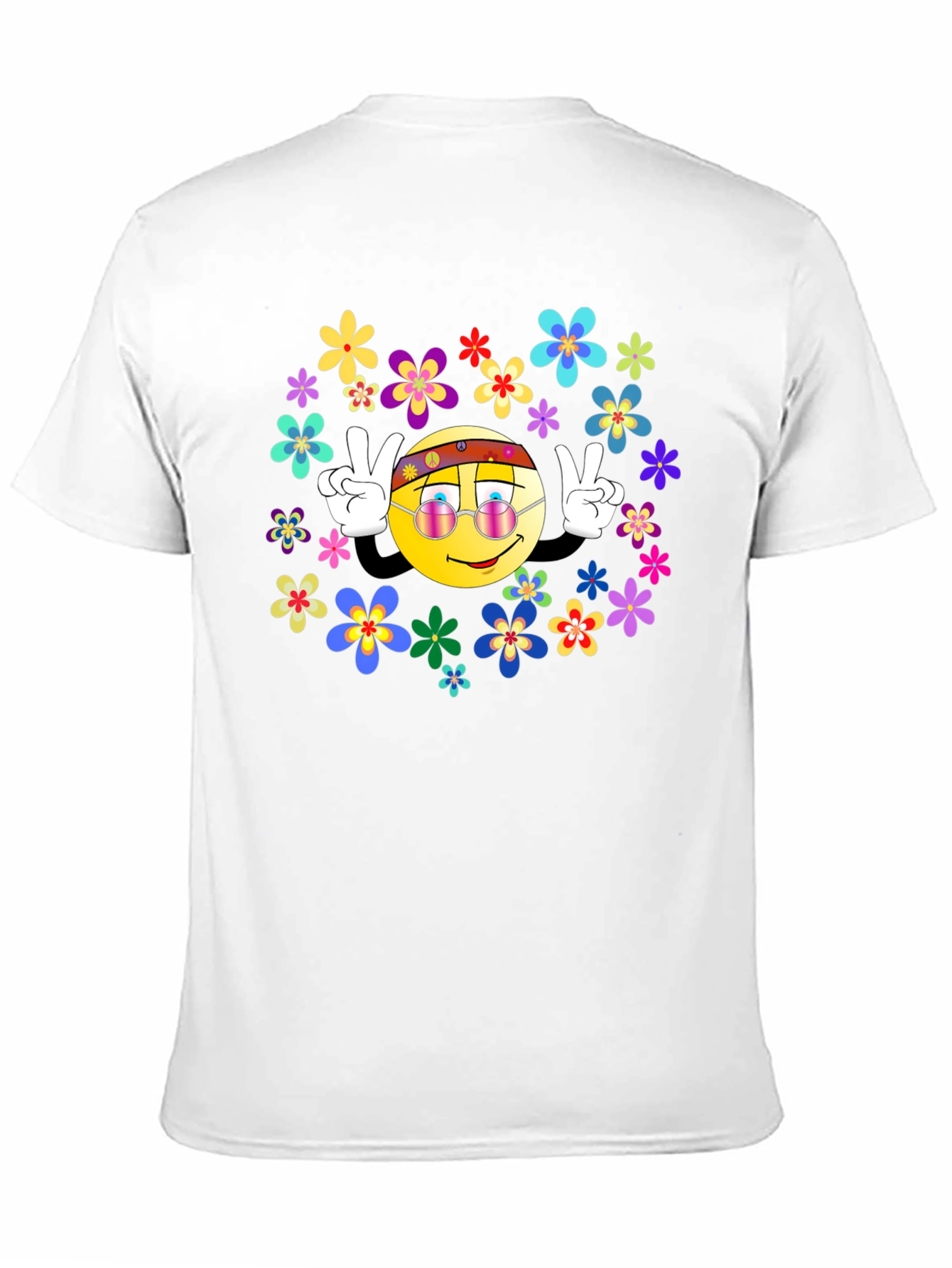 Retro Smiley Face Flower Power T-Shirt
