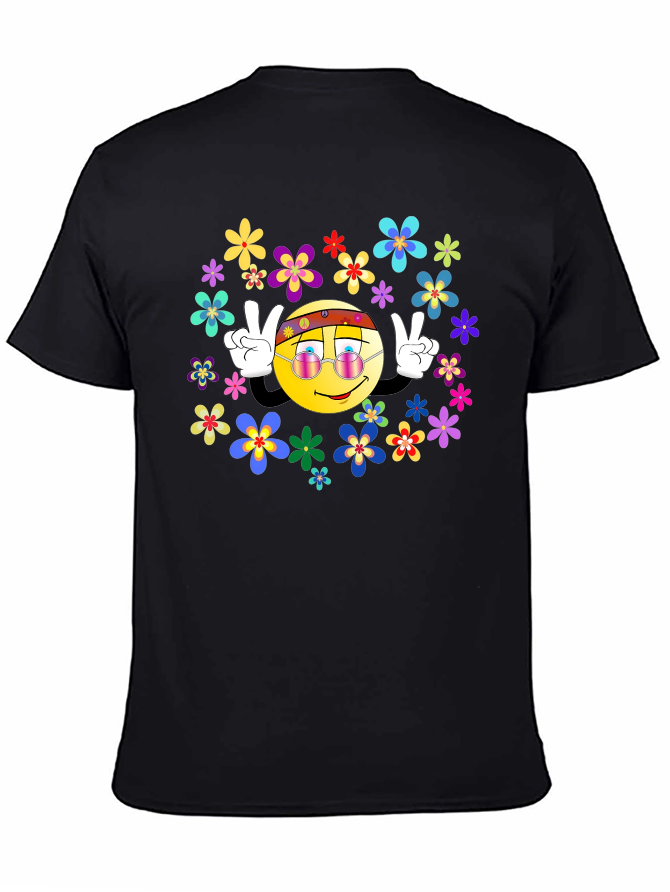 Retro Smiley Face Flower Power T-Shirt