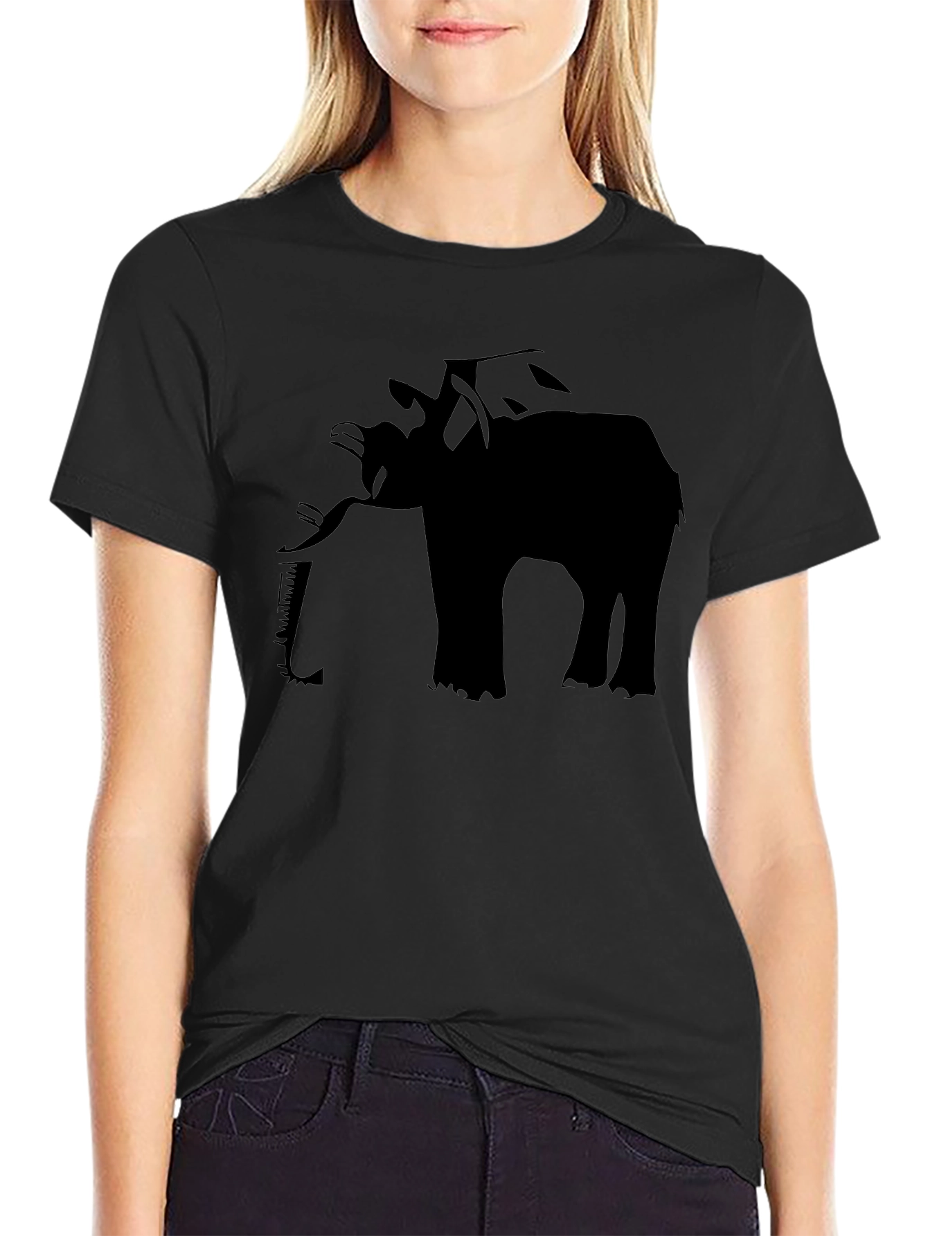 Elephant Graphic Black T-Shirt