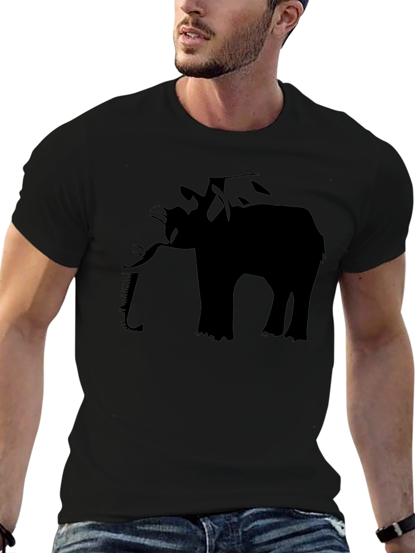 Elephant Graphic Black T-Shirt
