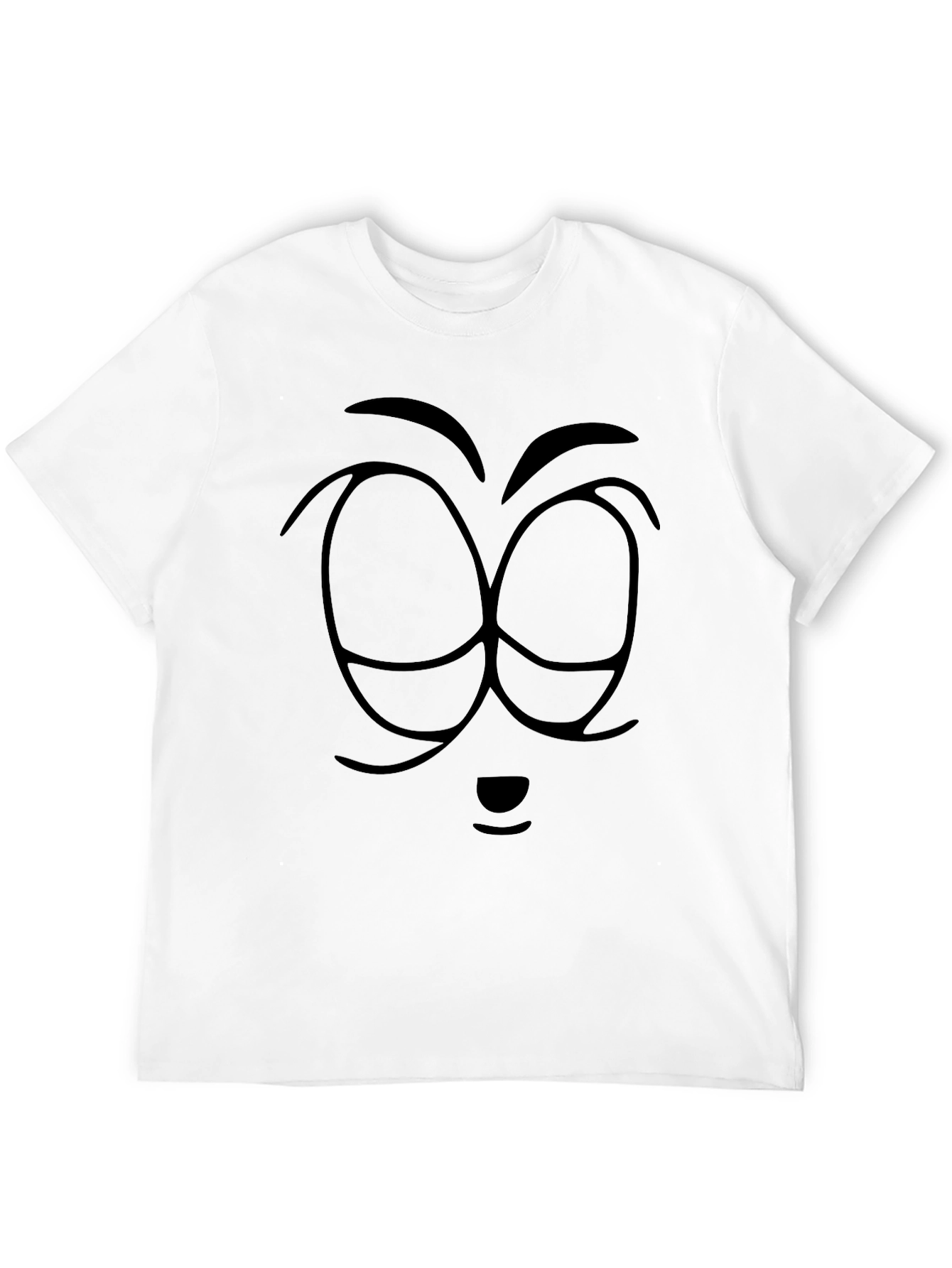 Black Cartoon Face Graphic T-Shirt