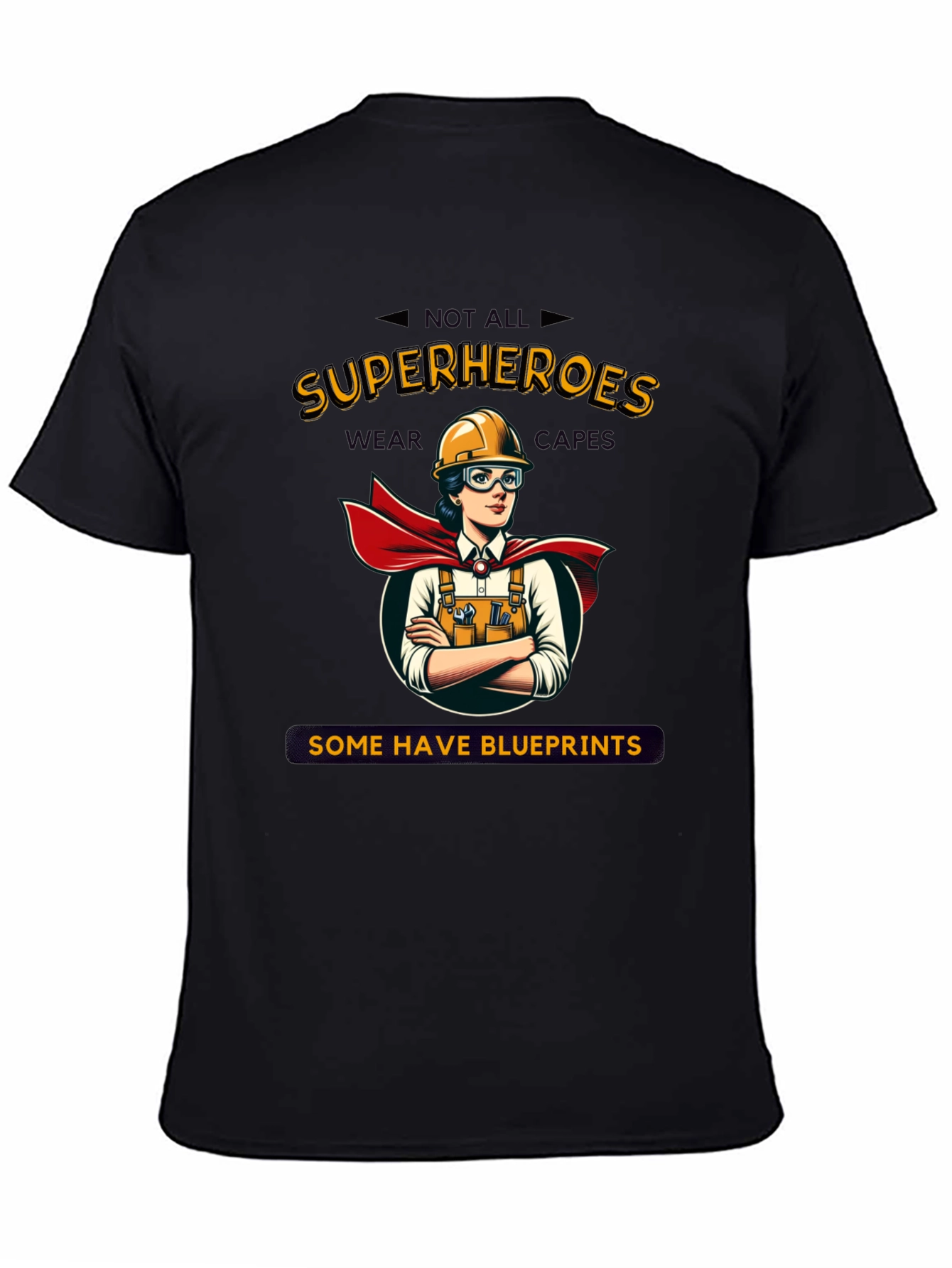 Construction Superhero T-Shirt - Blueprints