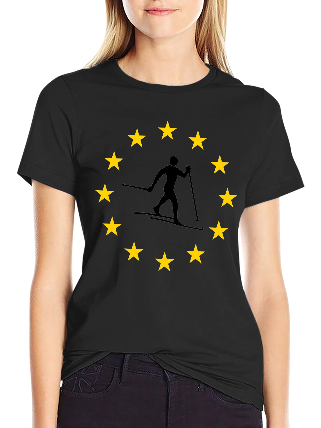EU Skier T-Shirt: European Union Skiing