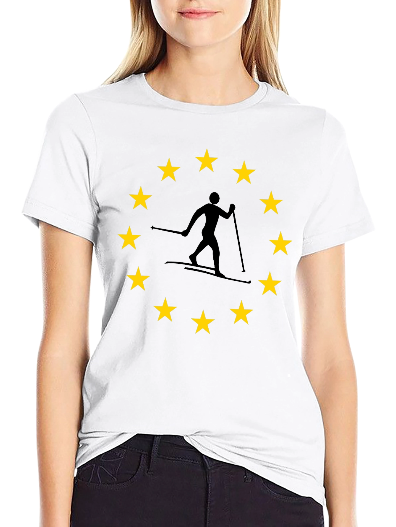 EU Skier T-Shirt: European Union Skiing