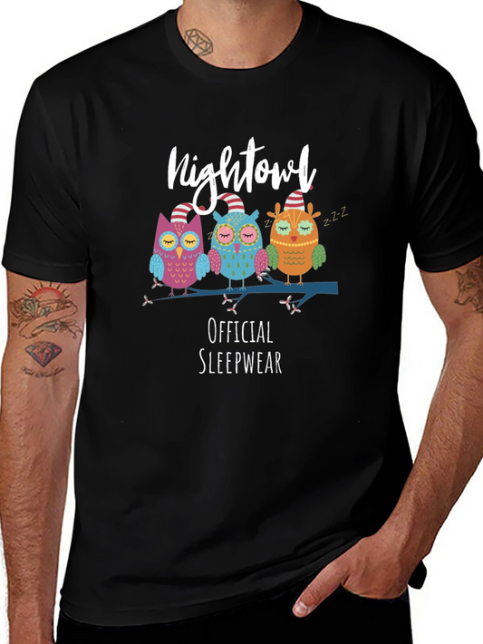 Night Owl Official Sleepwear Black T-Shirt
