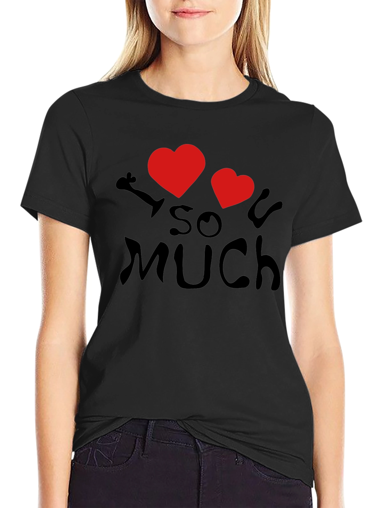 I Heart So Much T-Shirt - Black Casual Wear