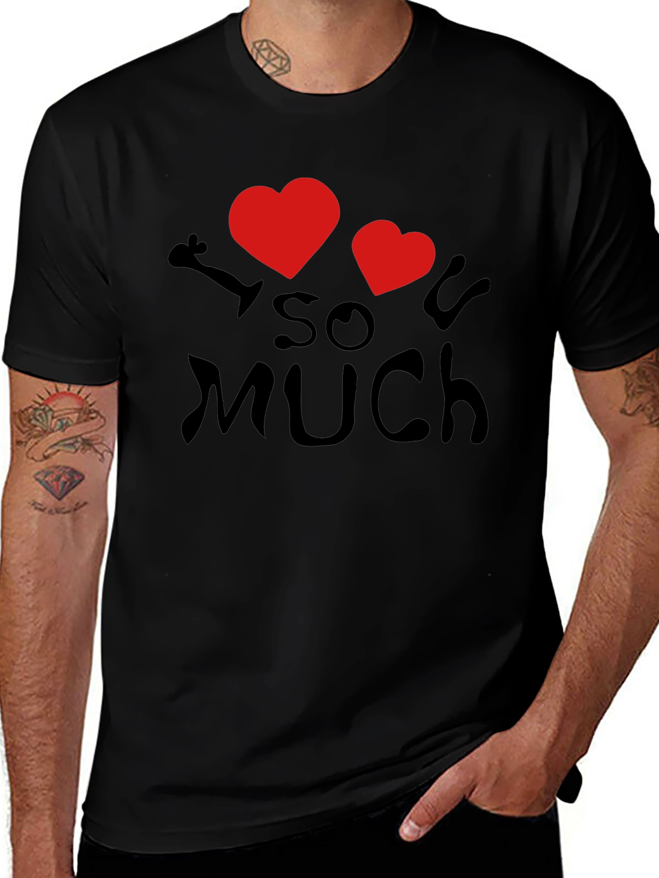 I Heart So Much T-Shirt - Black Casual Wear