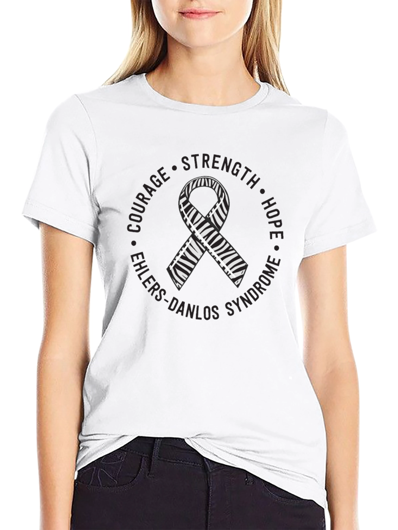 Ehlers-Danlos Syndrome Zebra Ribbon T-Shirt