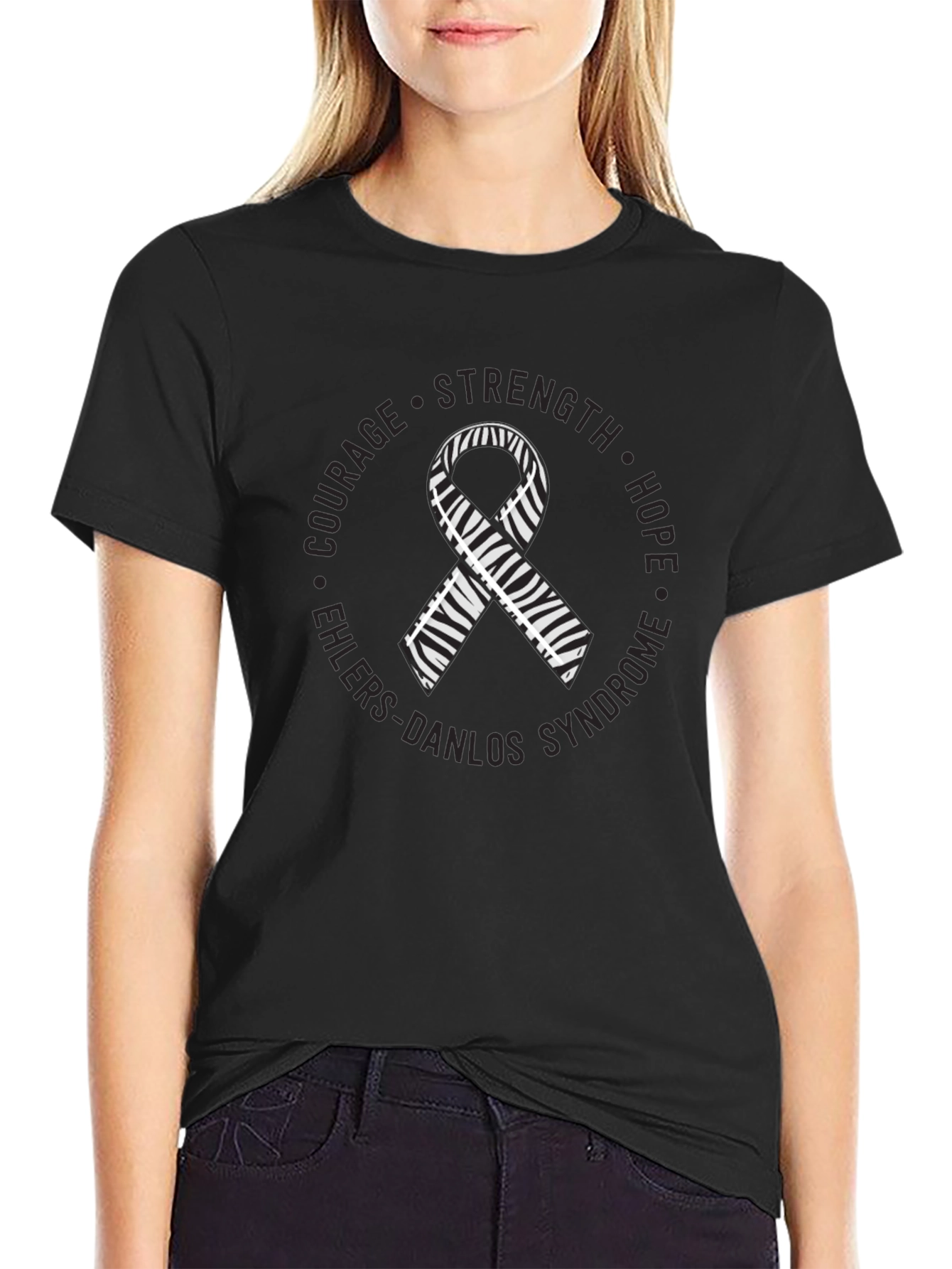 Ehlers-Danlos Syndrome Zebra Ribbon T-Shirt