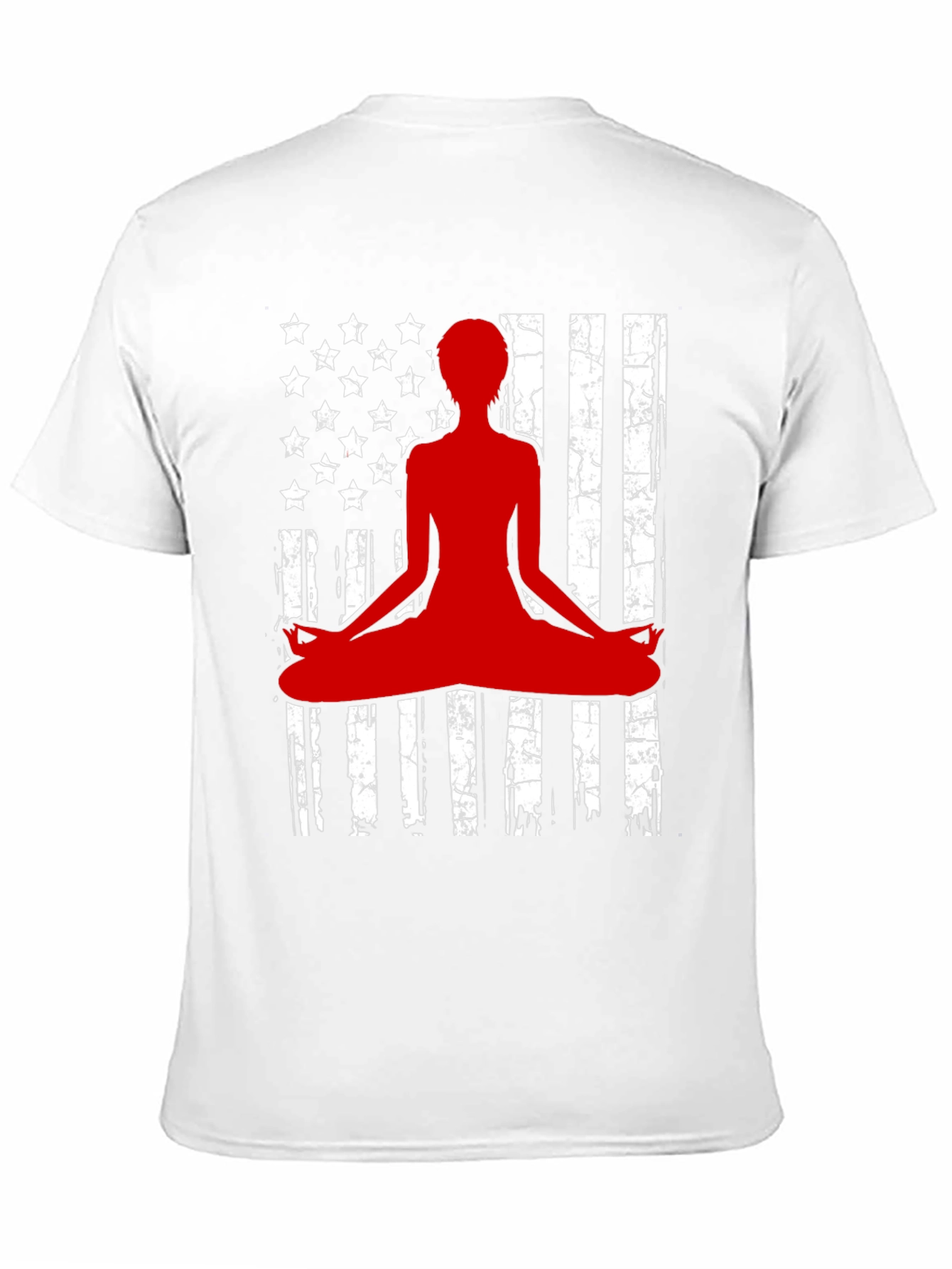 Yoga Meditation American Flag Graphic T-Shirt