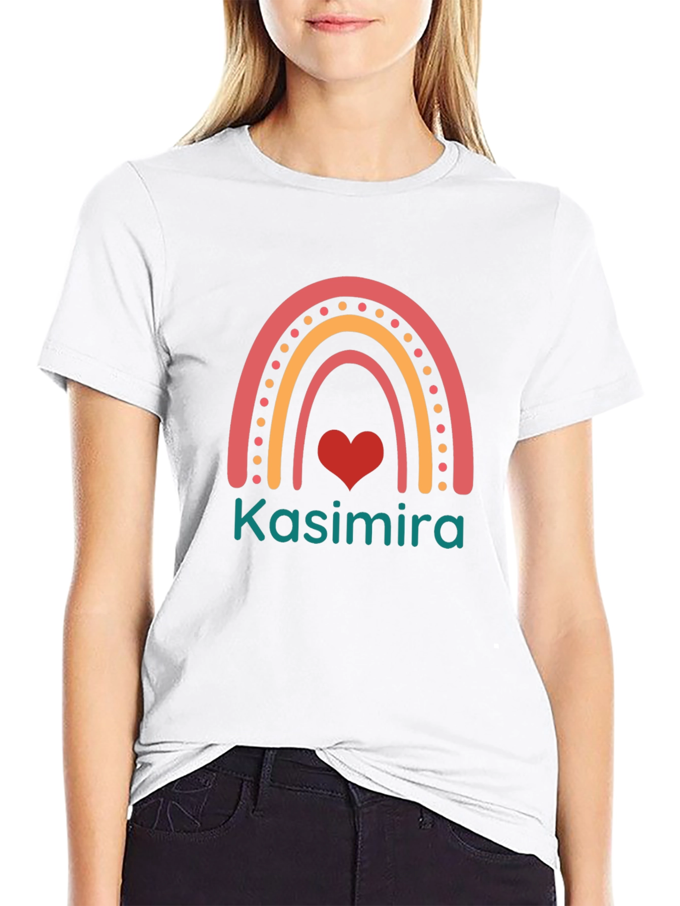 Kasimira Rainbow Heart Custom T-Shirt