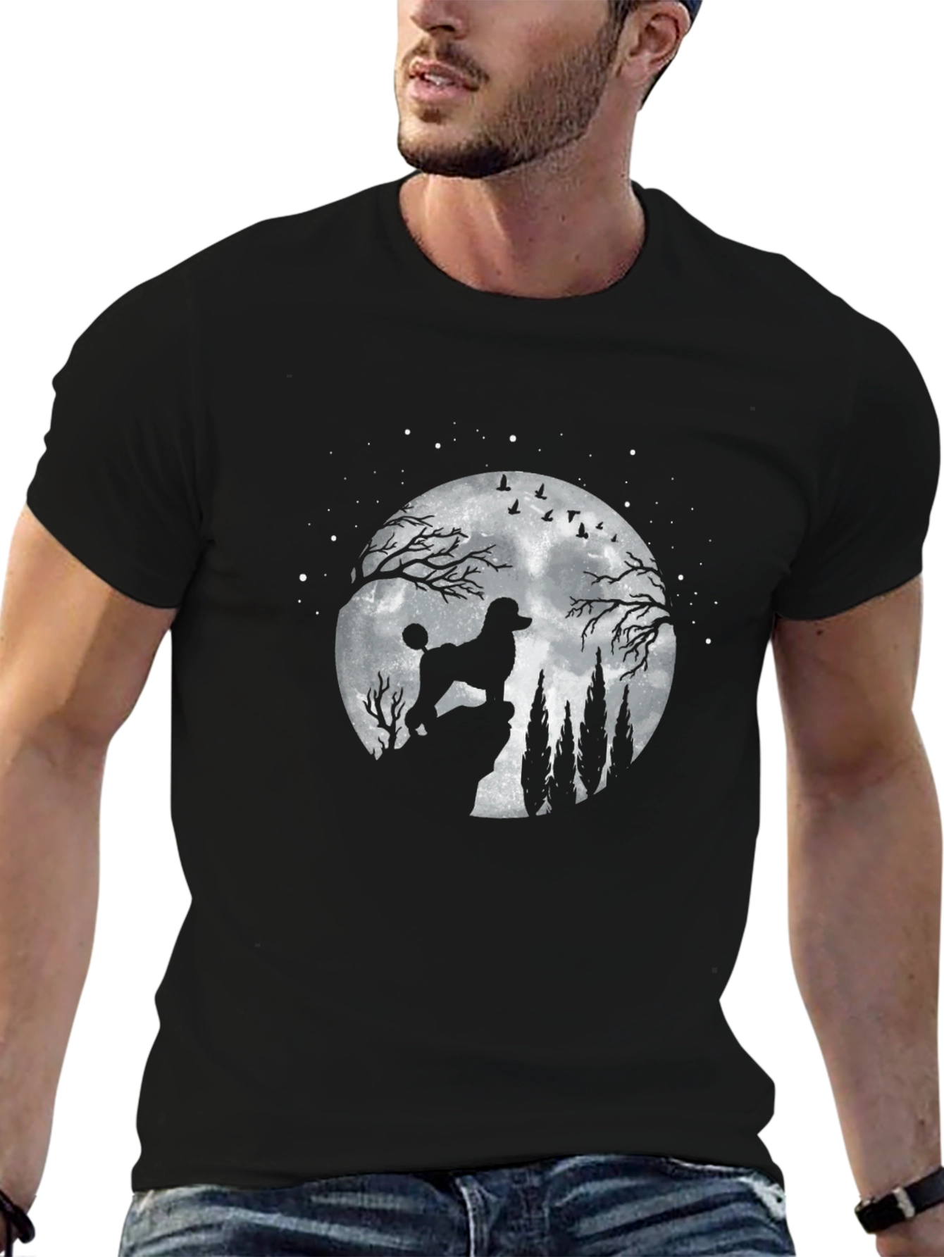Poodle Moon Silhouette T-Shirt