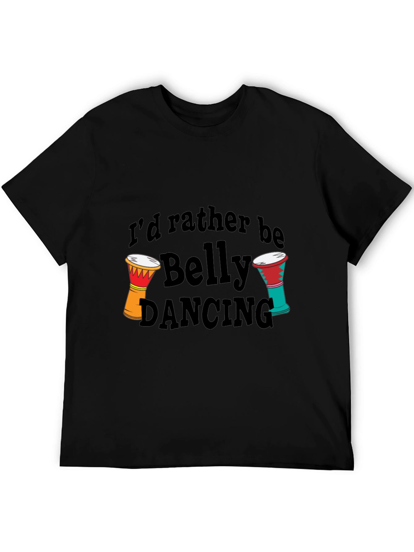 Belly Dancing Graphic Tee - Drum Design T-Shirt