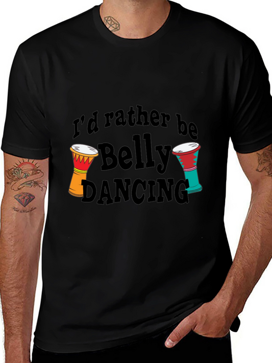 Belly Dancing Graphic Tee - Drum Design T-Shirt