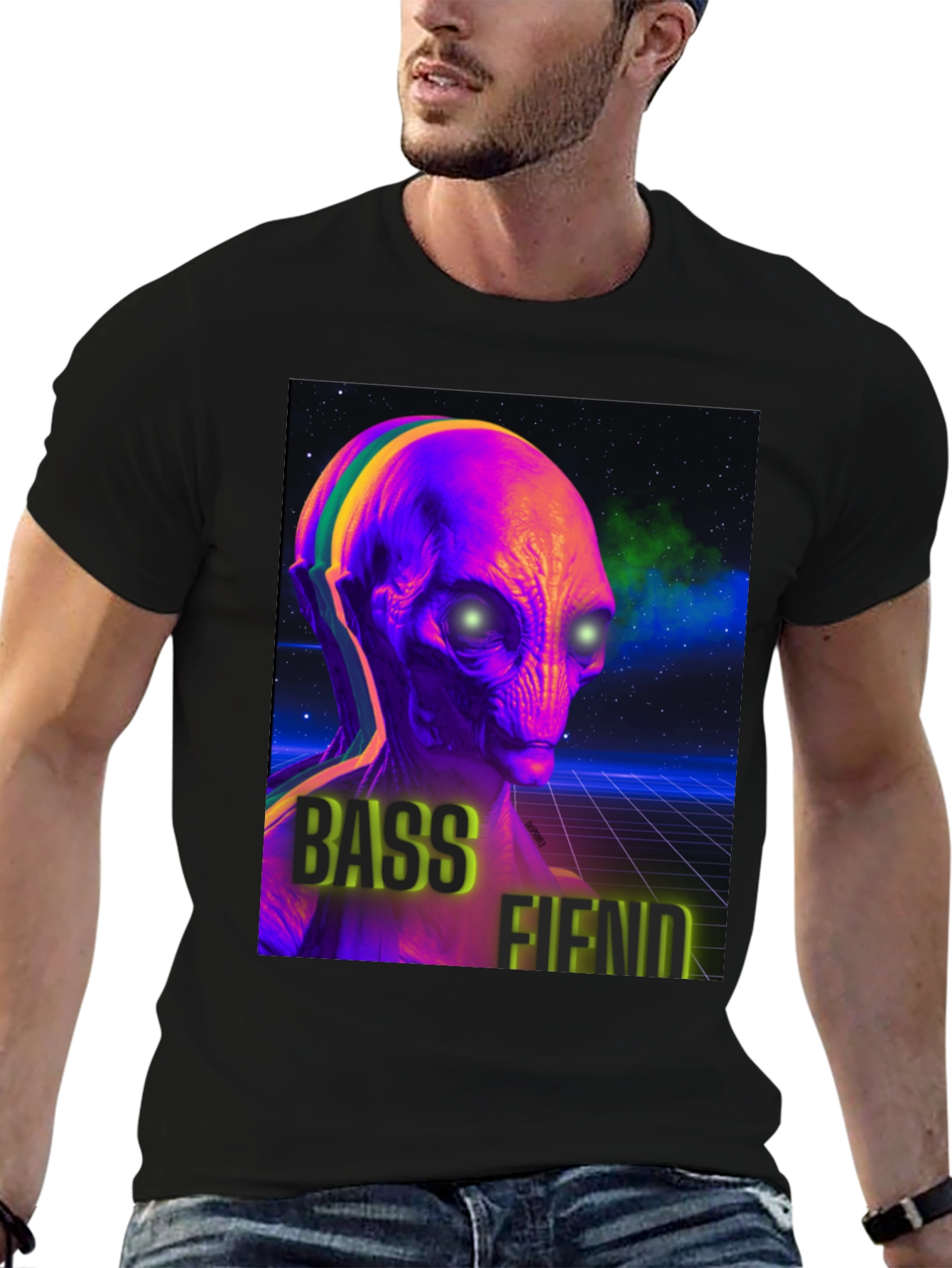 Bass Fiend Alien Graphic T-Shirt