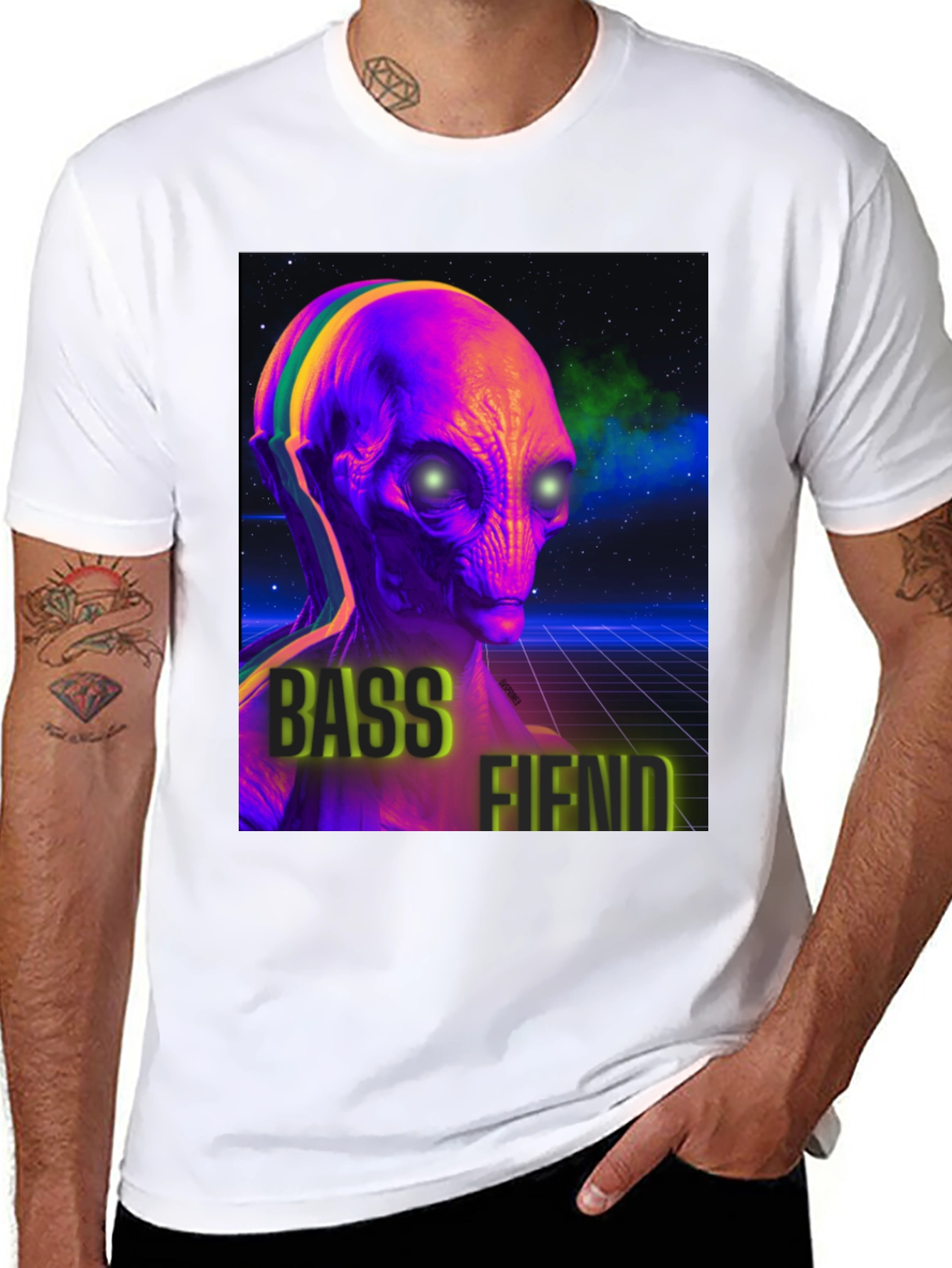 Bass Fiend Alien Graphic T-Shirt