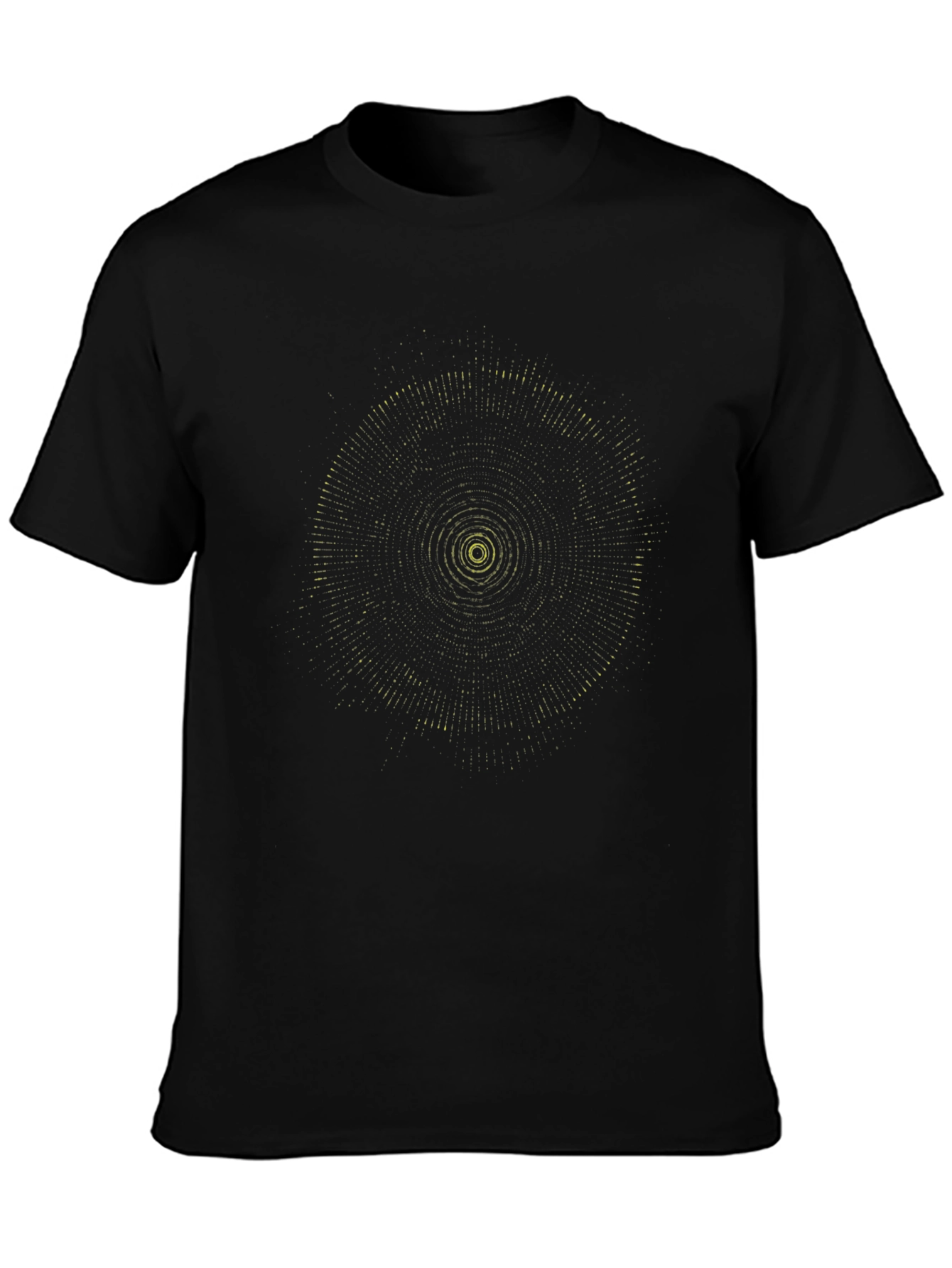 Black Tee with Geometric Circle Design