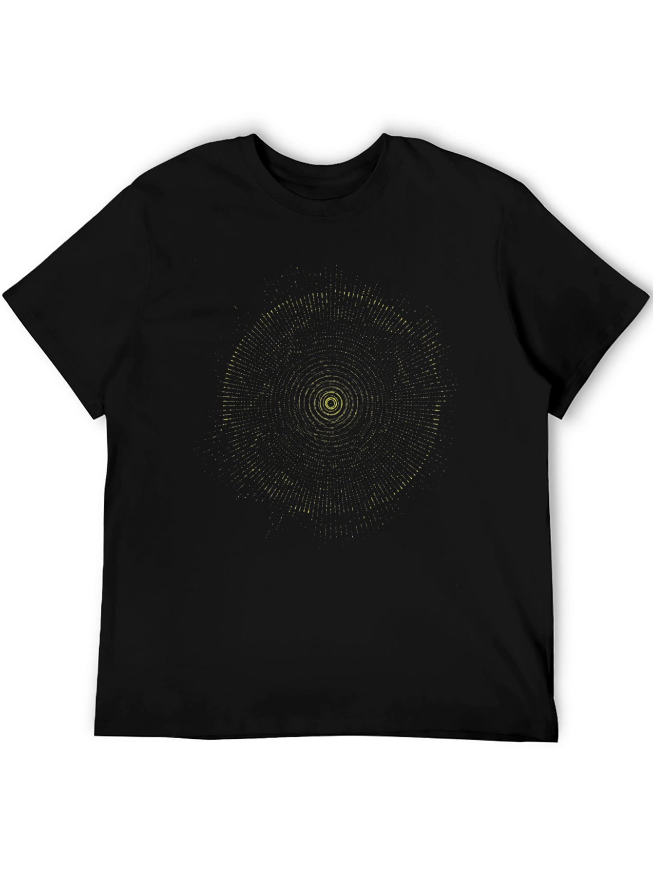 Black Tee with Geometric Circle Design