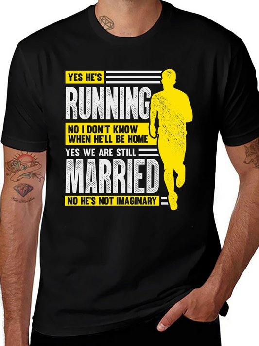Funny Running Husband Graphic T-Shirt